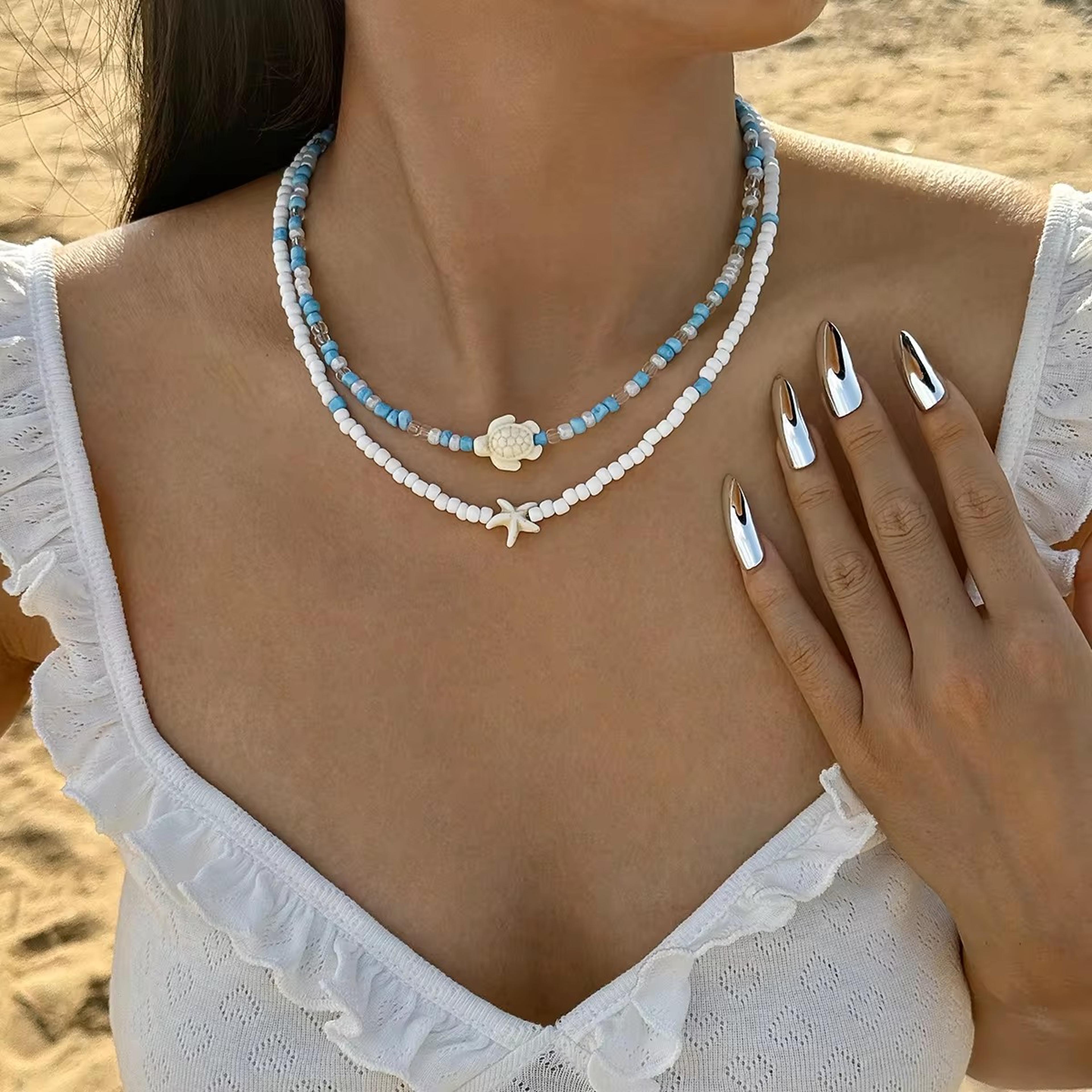 Bohemian Beaded Starfish Choker Necklace Handmade Summer Beach Jewelry 6