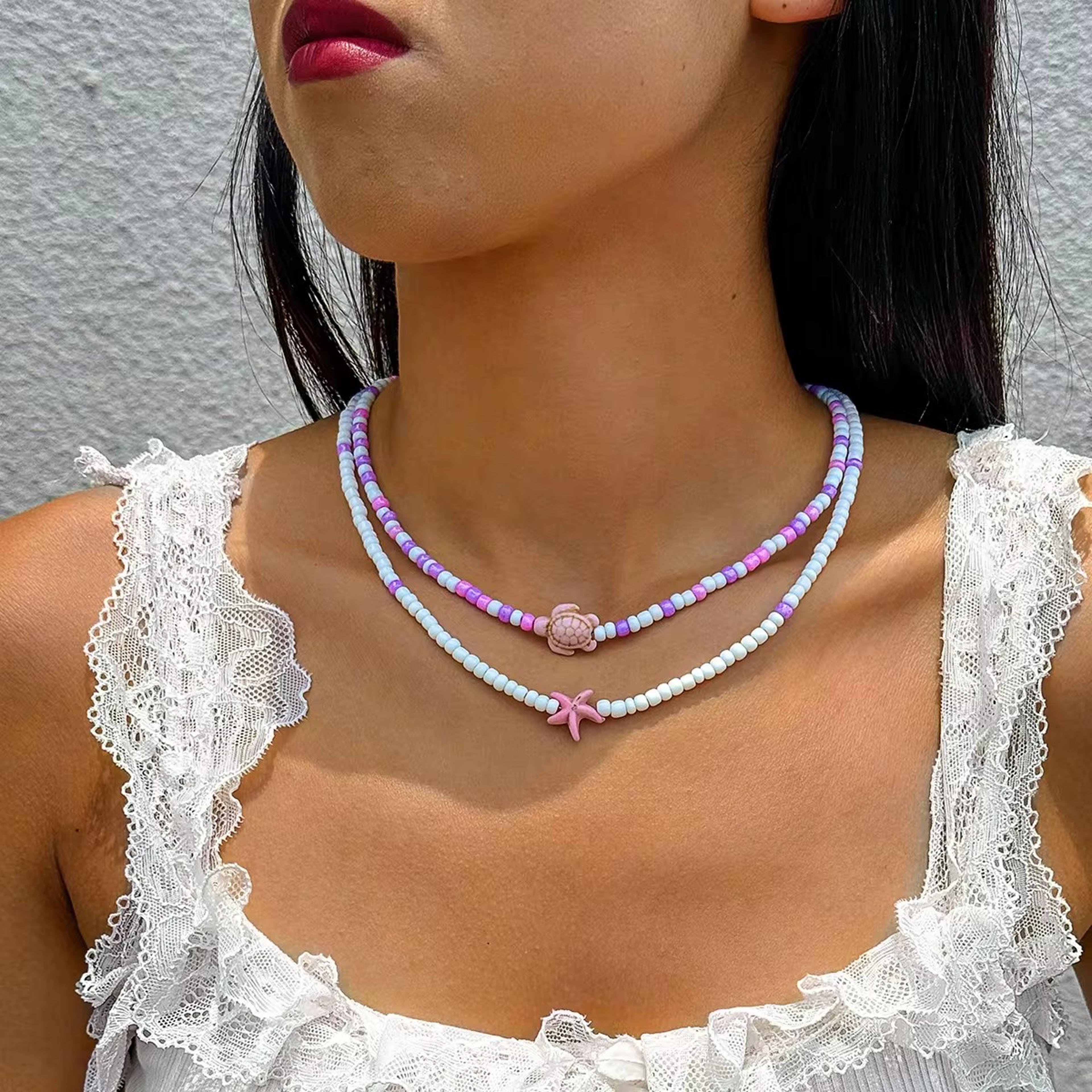 Bohemian Beaded Starfish Choker Necklace Handmade Summer Beach Jewelry 7