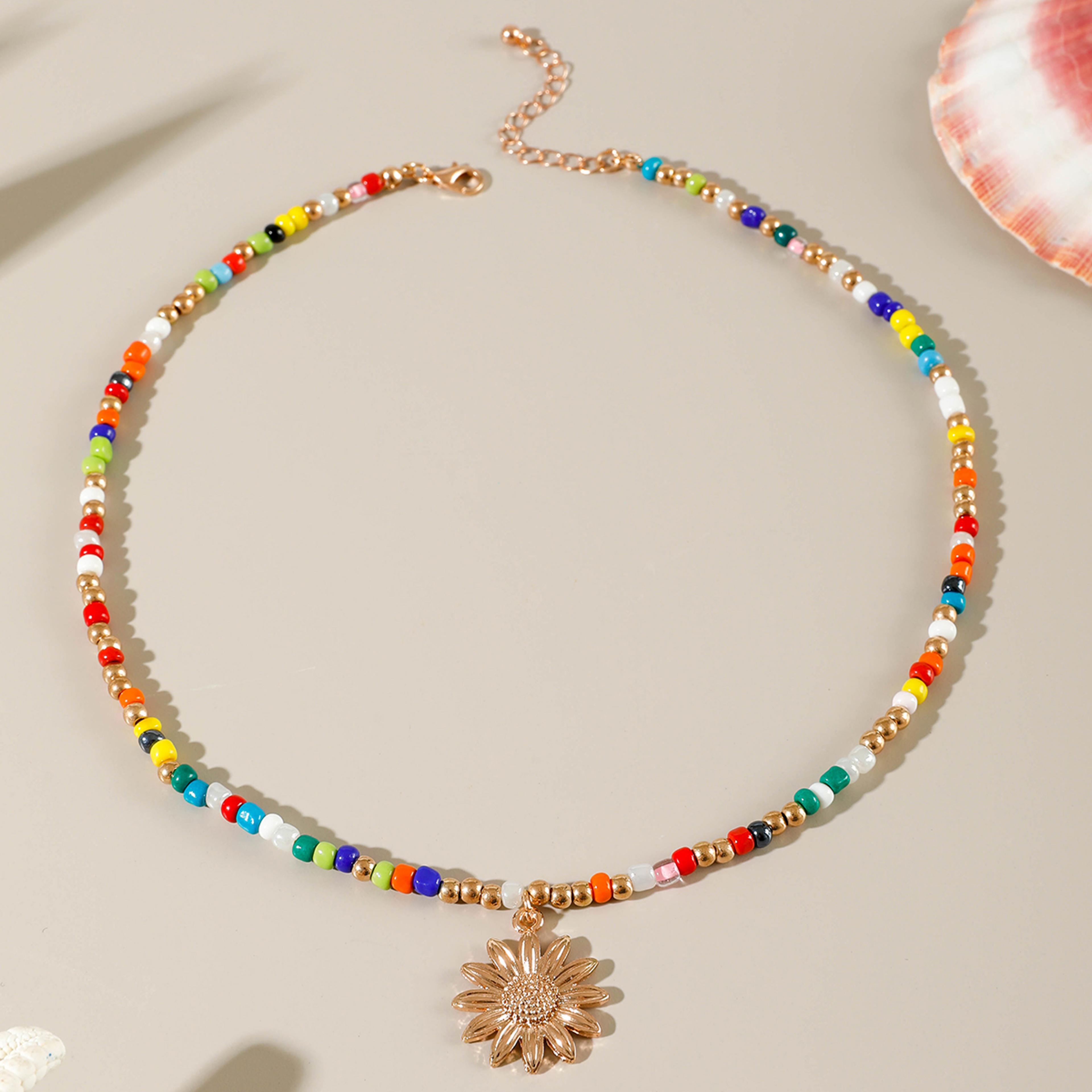 Bohemian Starfish Shell Pendant Necklace For Women Pearl Beaded Boho Statement Jewelry 4