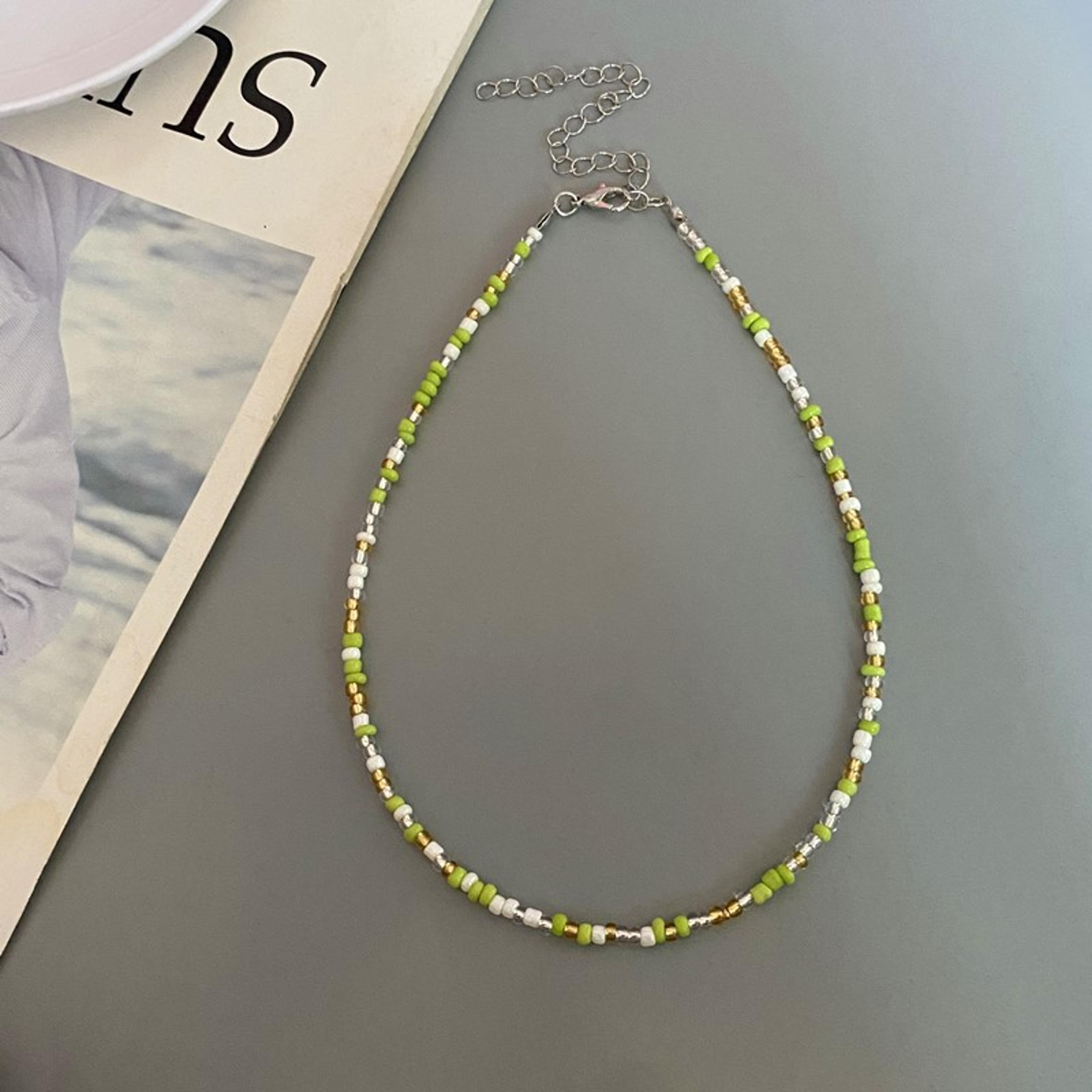 Colorful Seed Bead Choker Necklace For Women Summer Clavicle Beaded Jewelry 5
