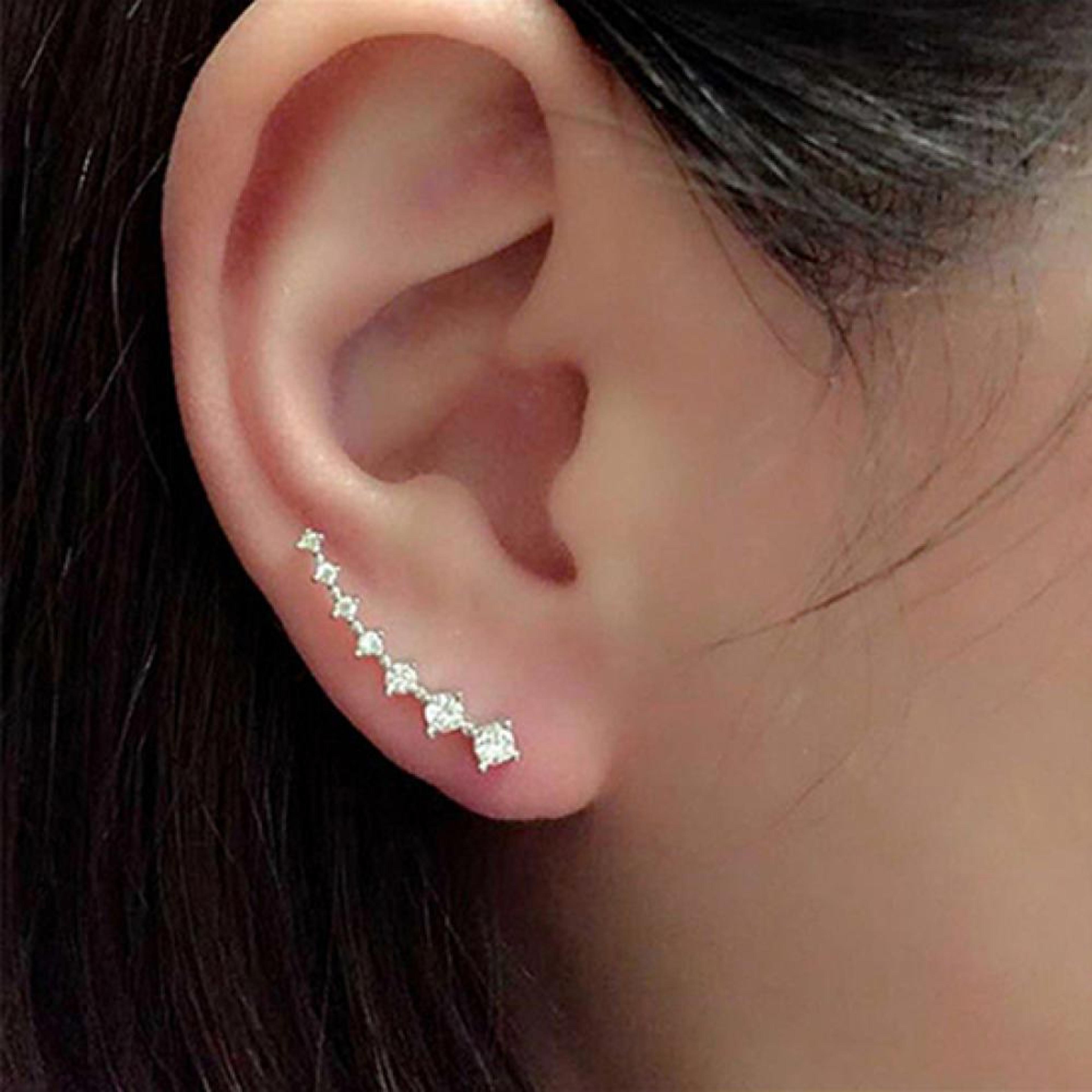 Elegant Rhinestone Zircon Clip On Fashion Stud Earrings For Women  Ear Hook Jewelry 4