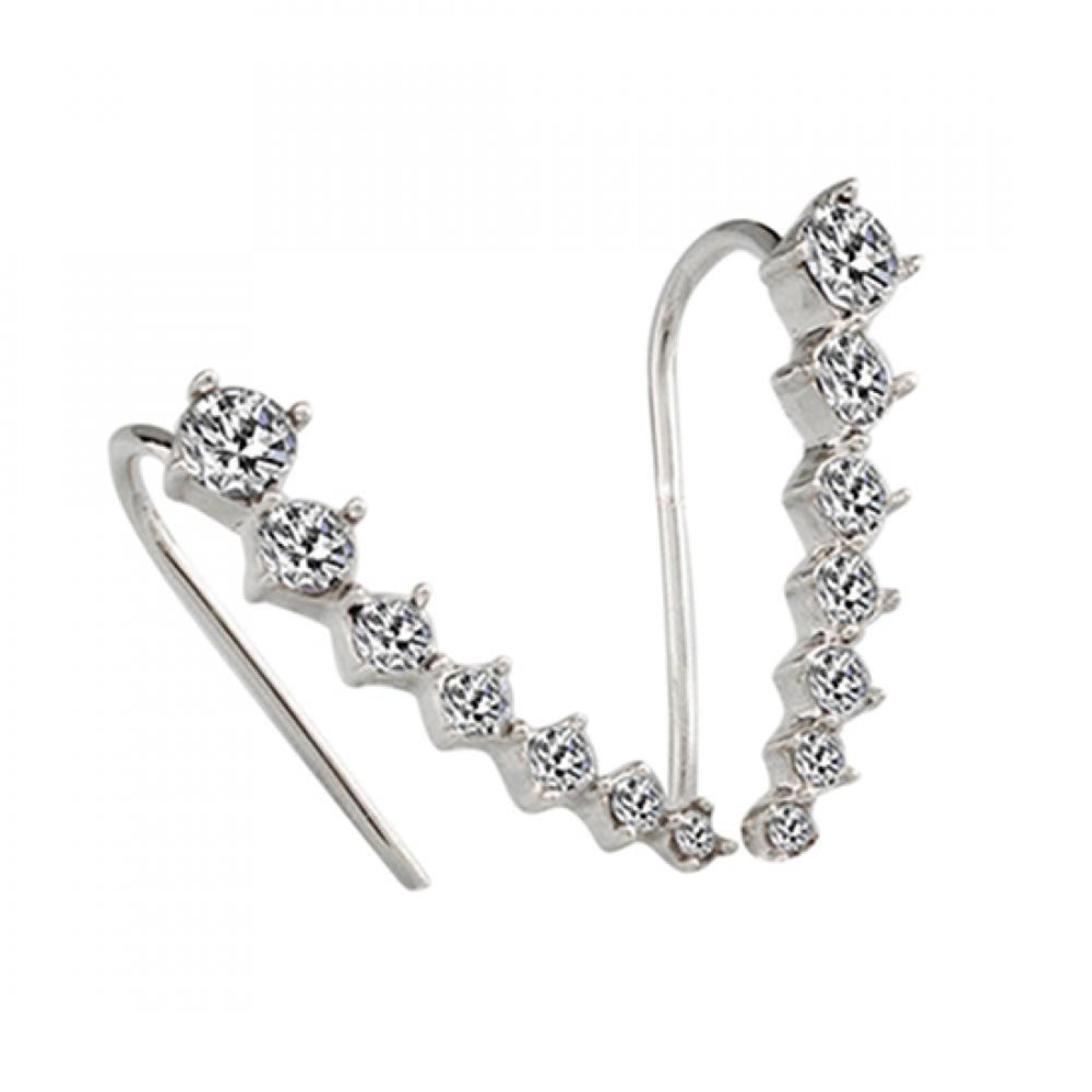 Elegant Rhinestone Zircon Clip On Fashion Stud Earrings For Women  Ear Hook Jewelry 6