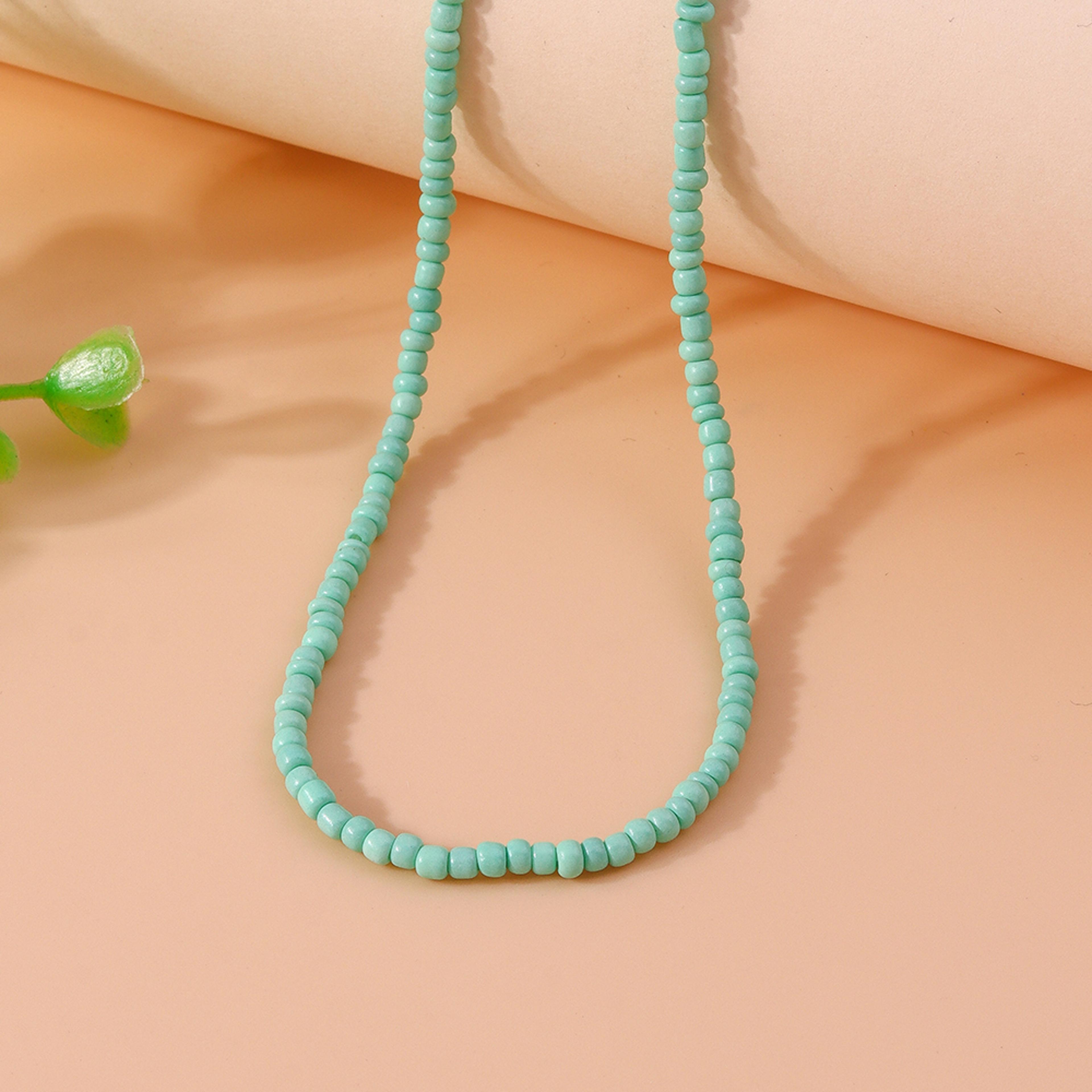 Boho Handmade Colorful Seed Bead Necklace Bohemian Summer Beach Jewelry For Women  Girls 5