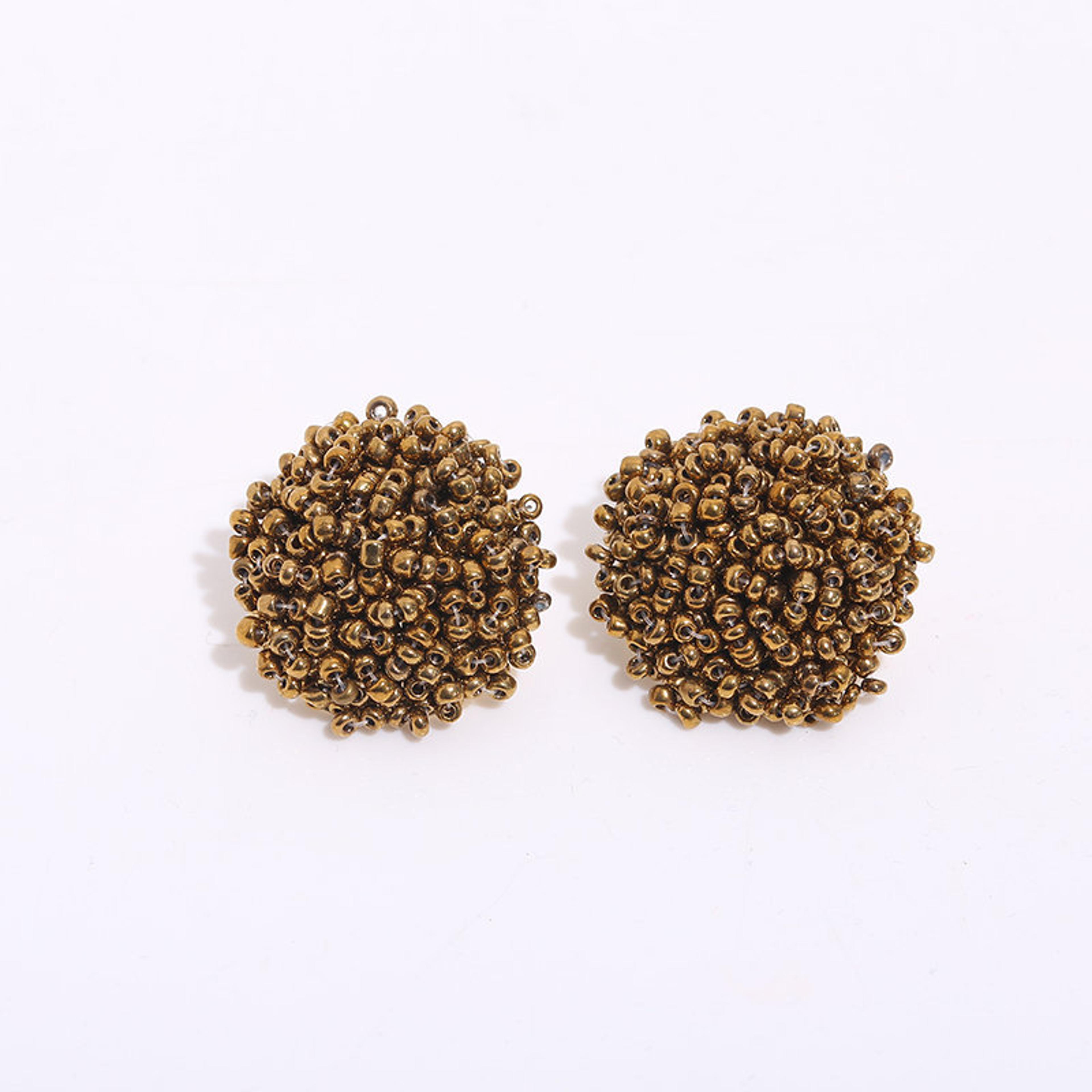 Handmade Colorful Bead Boho Stud Earrings Vintage Ethnic Round Earrings For Women 6