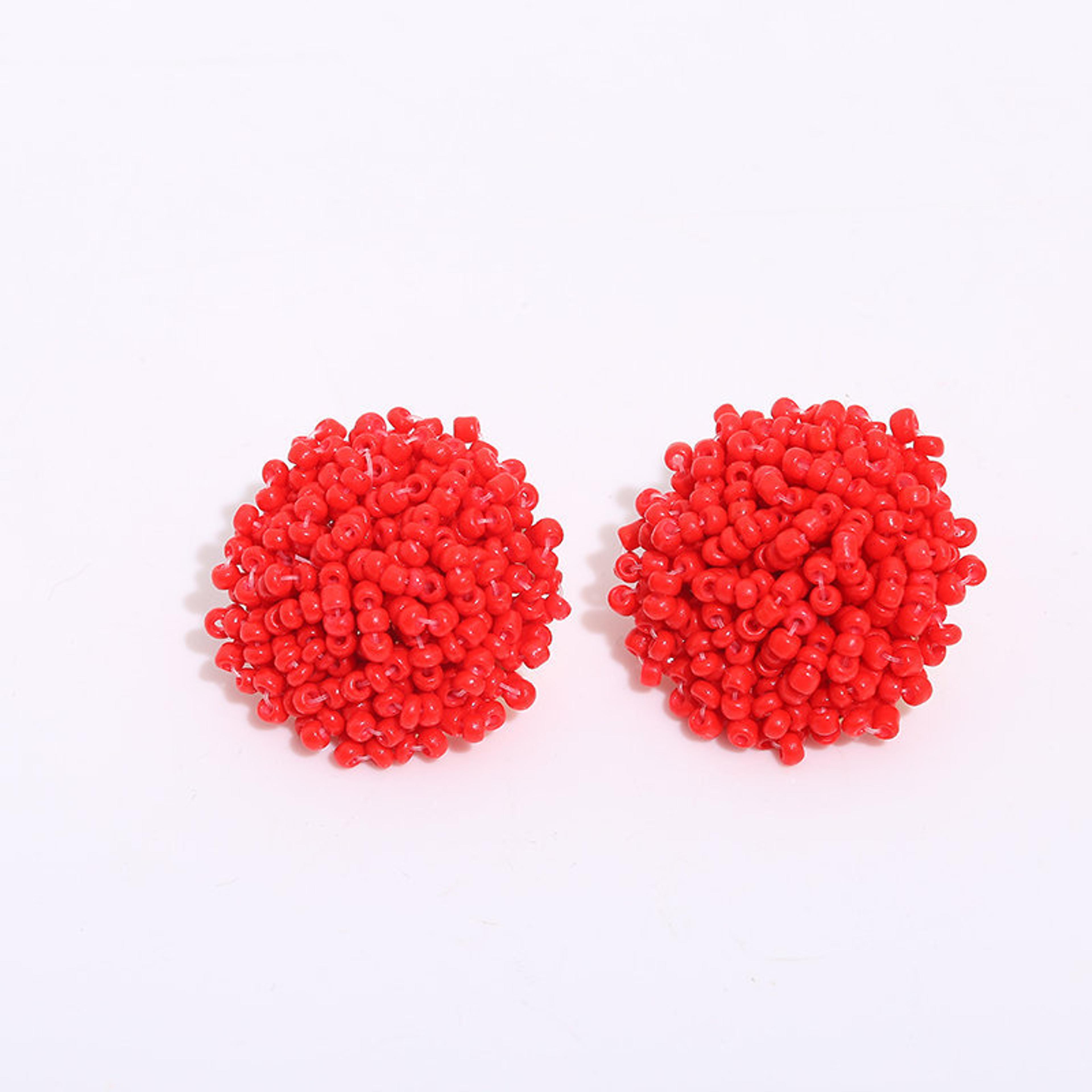 Handmade Colorful Bead Boho Stud Earrings Vintage Ethnic Round Earrings For Women 12