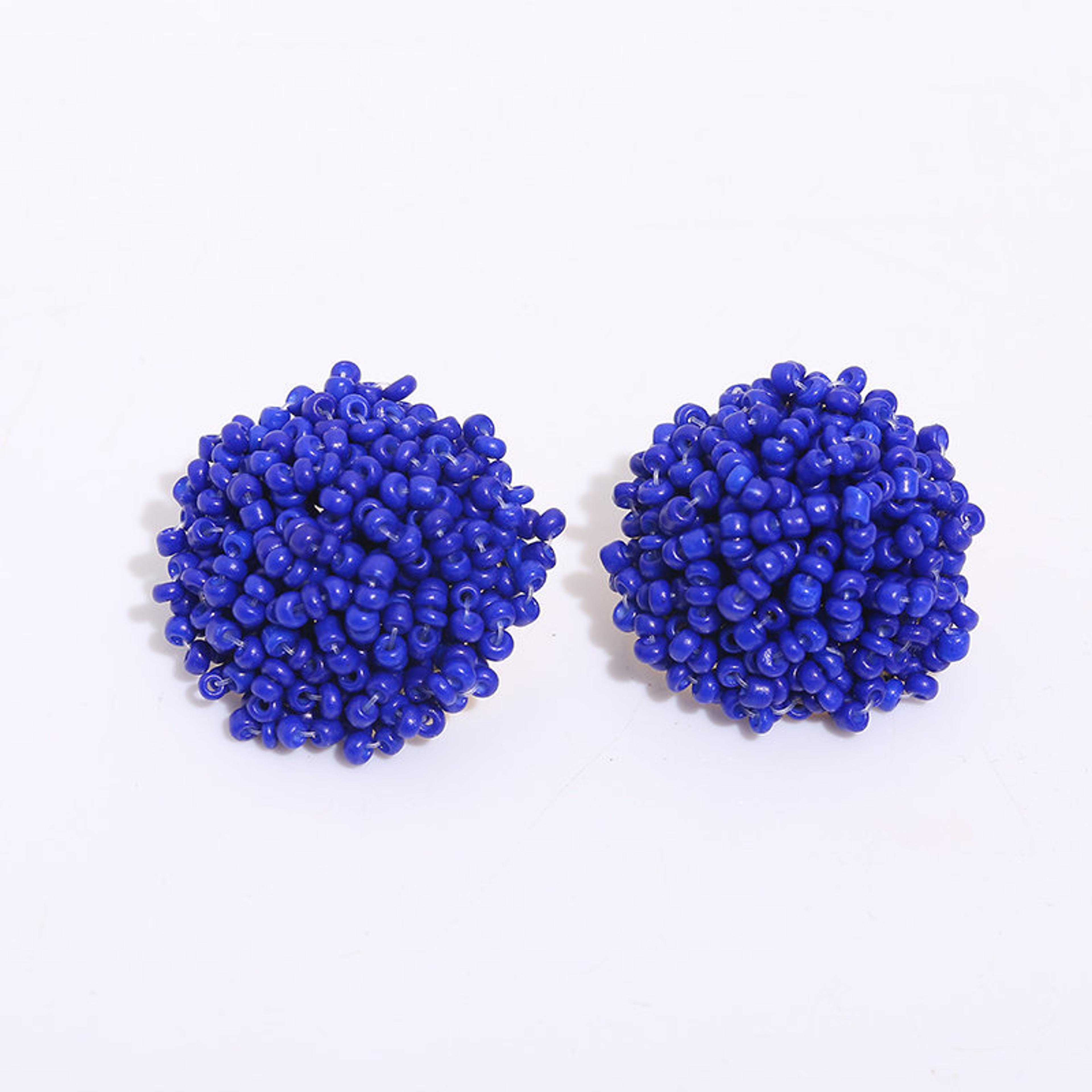 Handmade Colorful Bead Boho Stud Earrings Vintage Ethnic Round Earrings For Women 16