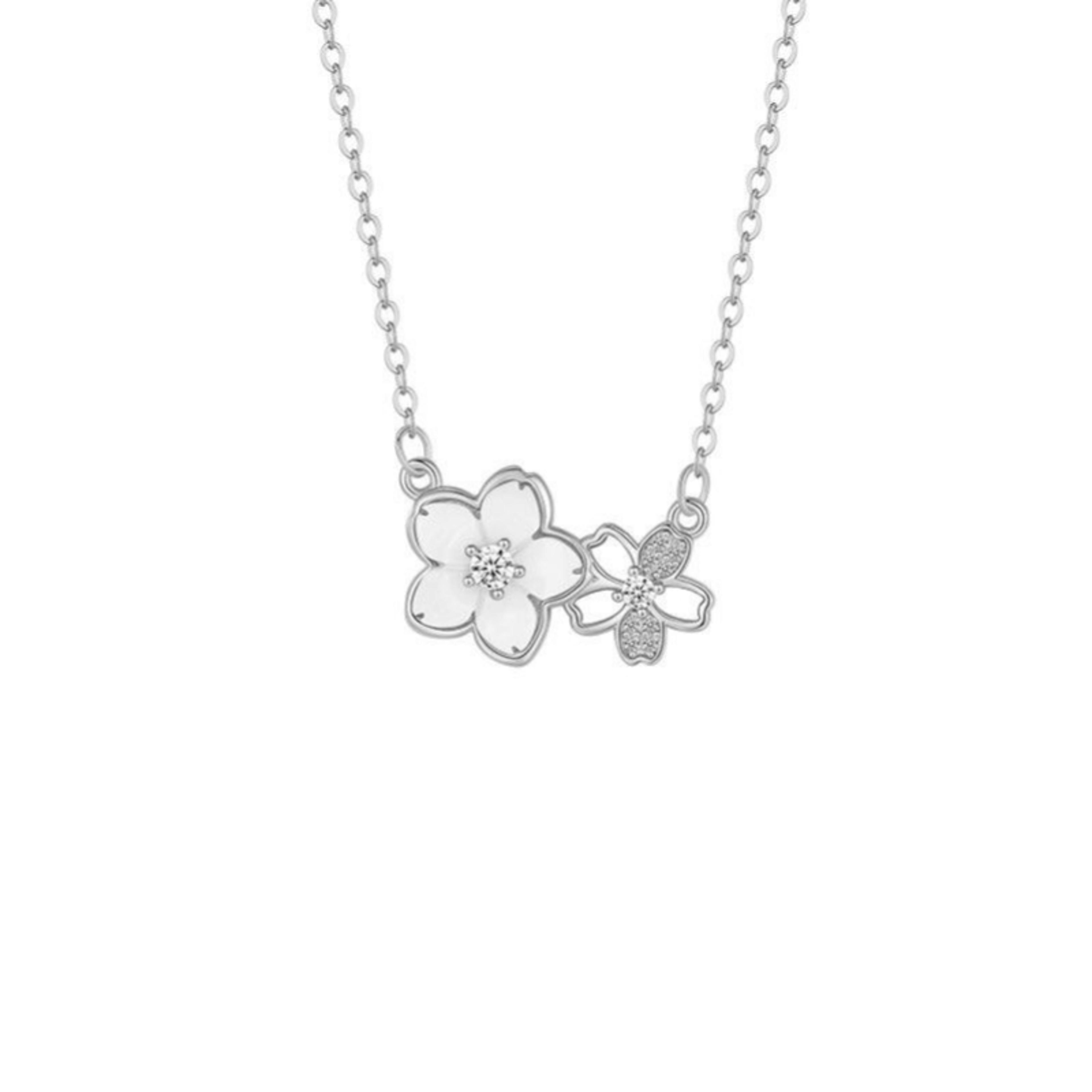 Luxury Zircon Flower Pendant Necklace Dainty Floral Clavicle Chain For Women Summer Jewelry Gift 2
