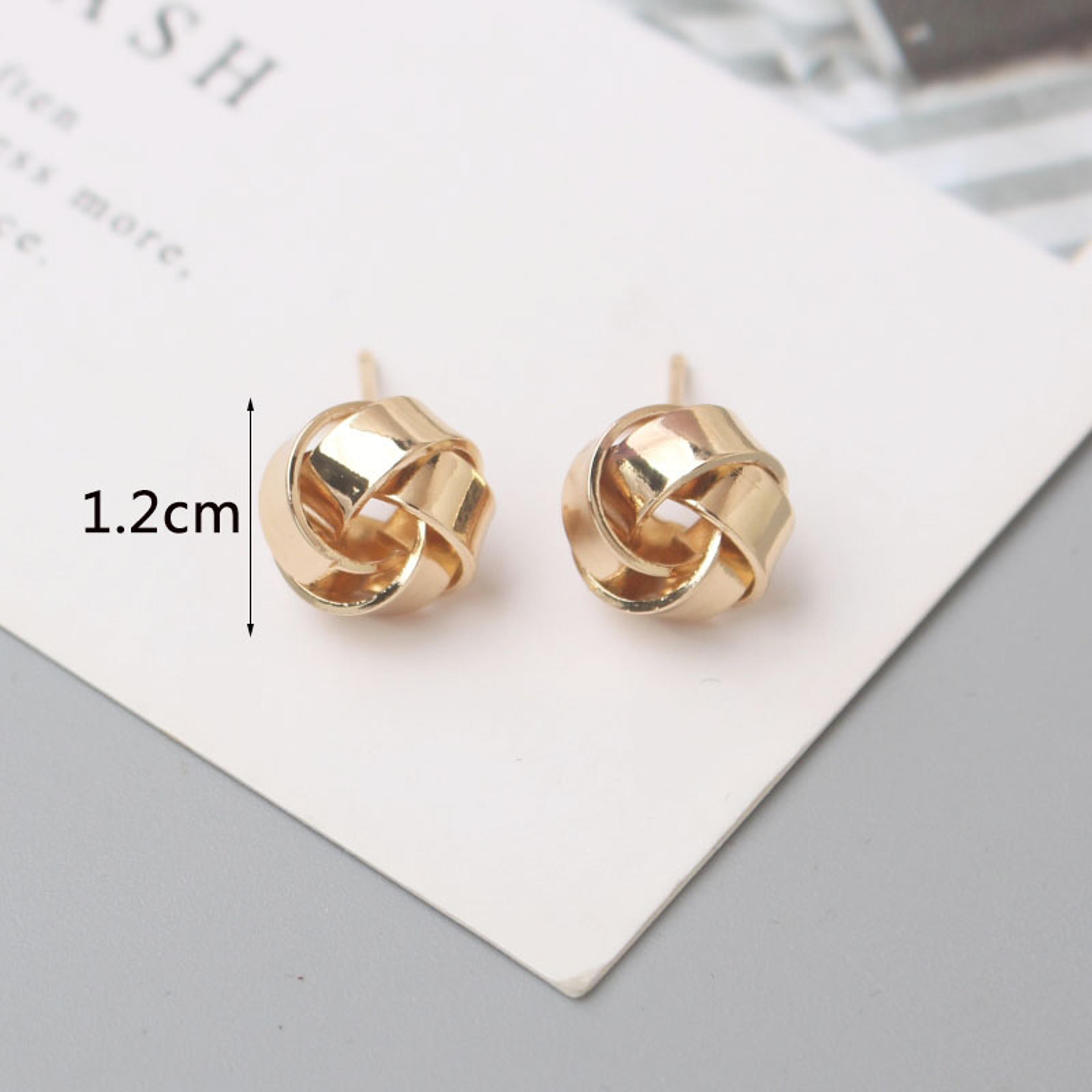 Twisted Gold Knot Stud Earrings Gold Stud Earrings For Everyday Elegance 7