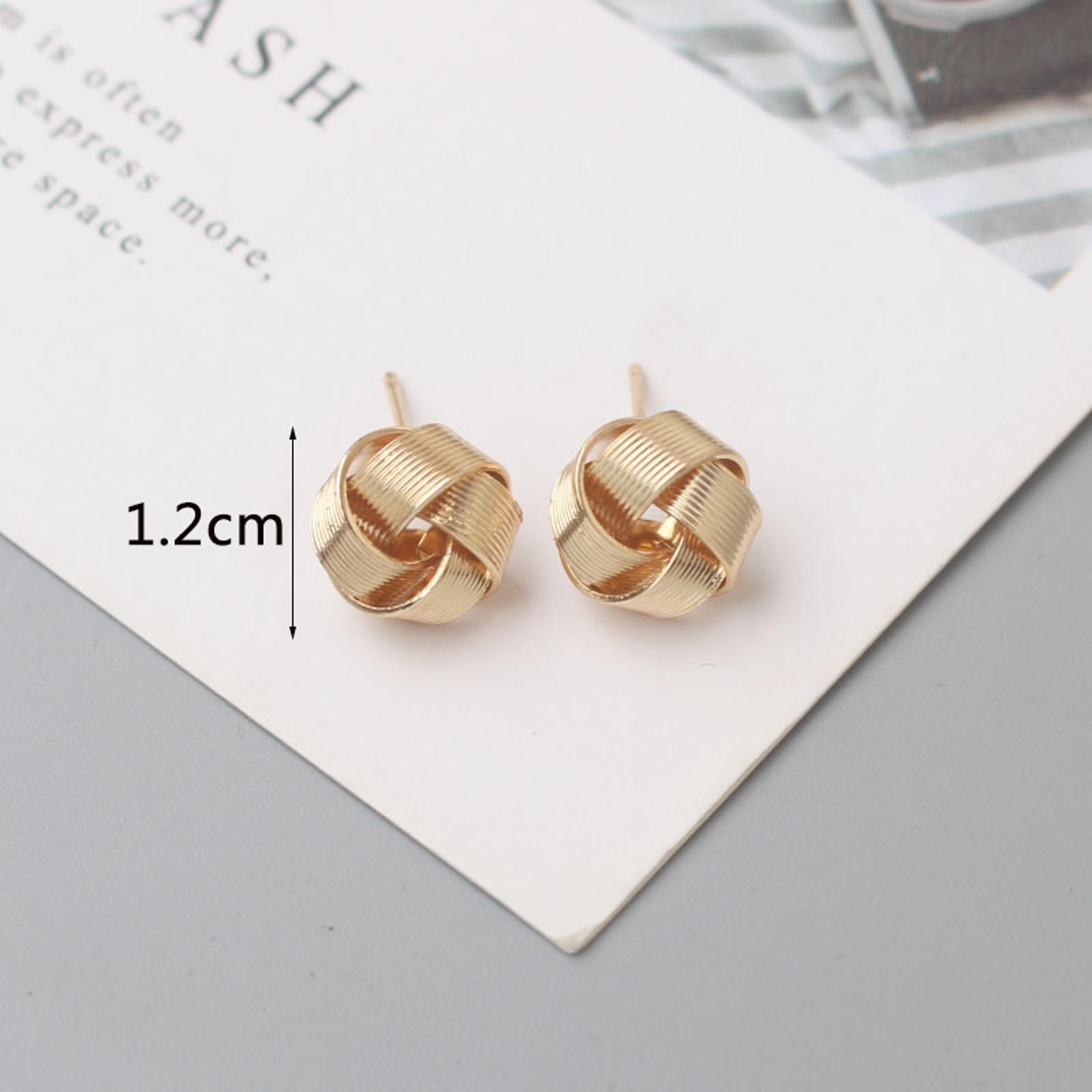 Twisted Gold Knot Stud Earrings Gold Stud Earrings For Everyday Elegance 10