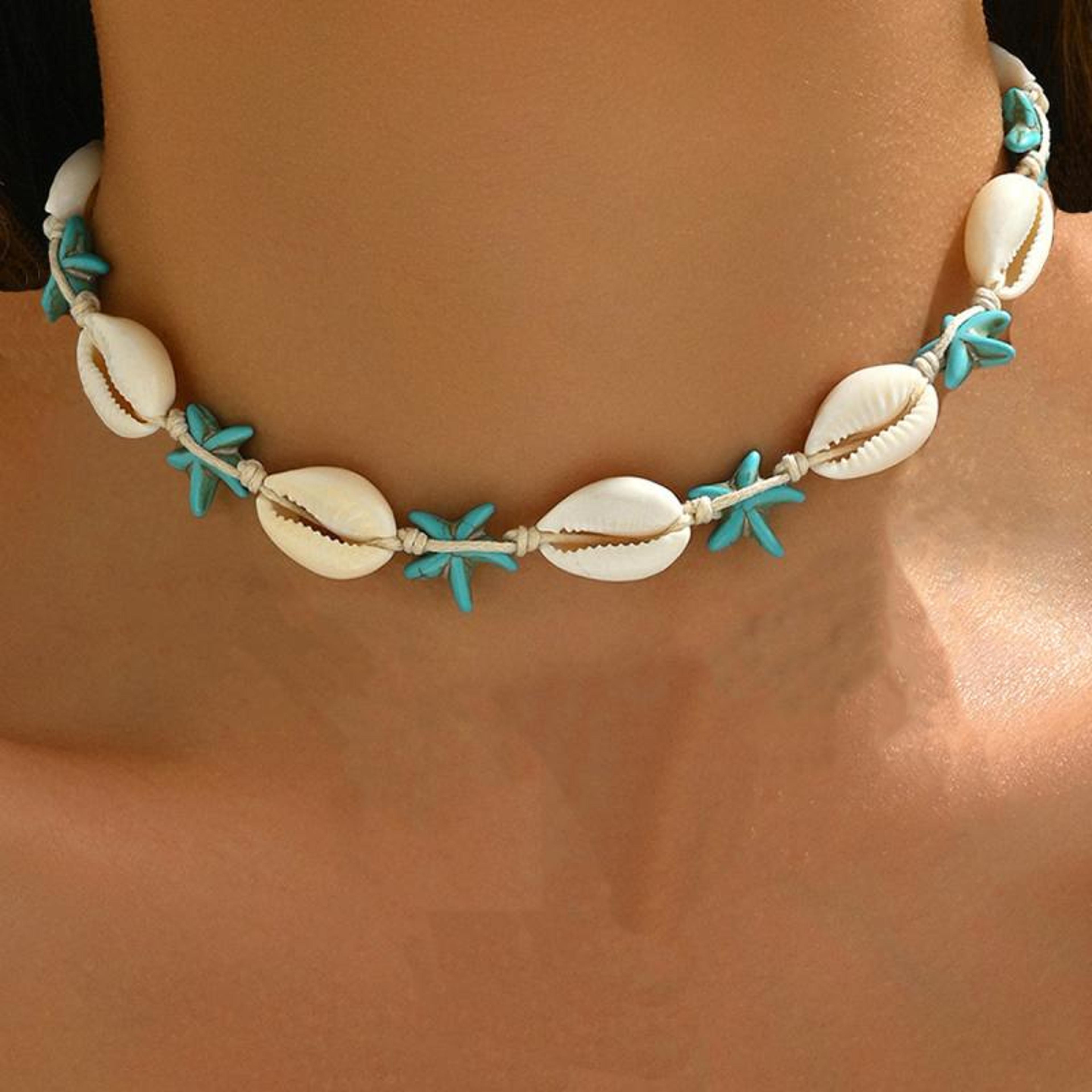Seaside Layers Shell  Rice Bead Necklace Bohemian Shell Necklace For Beach Chic Style 3