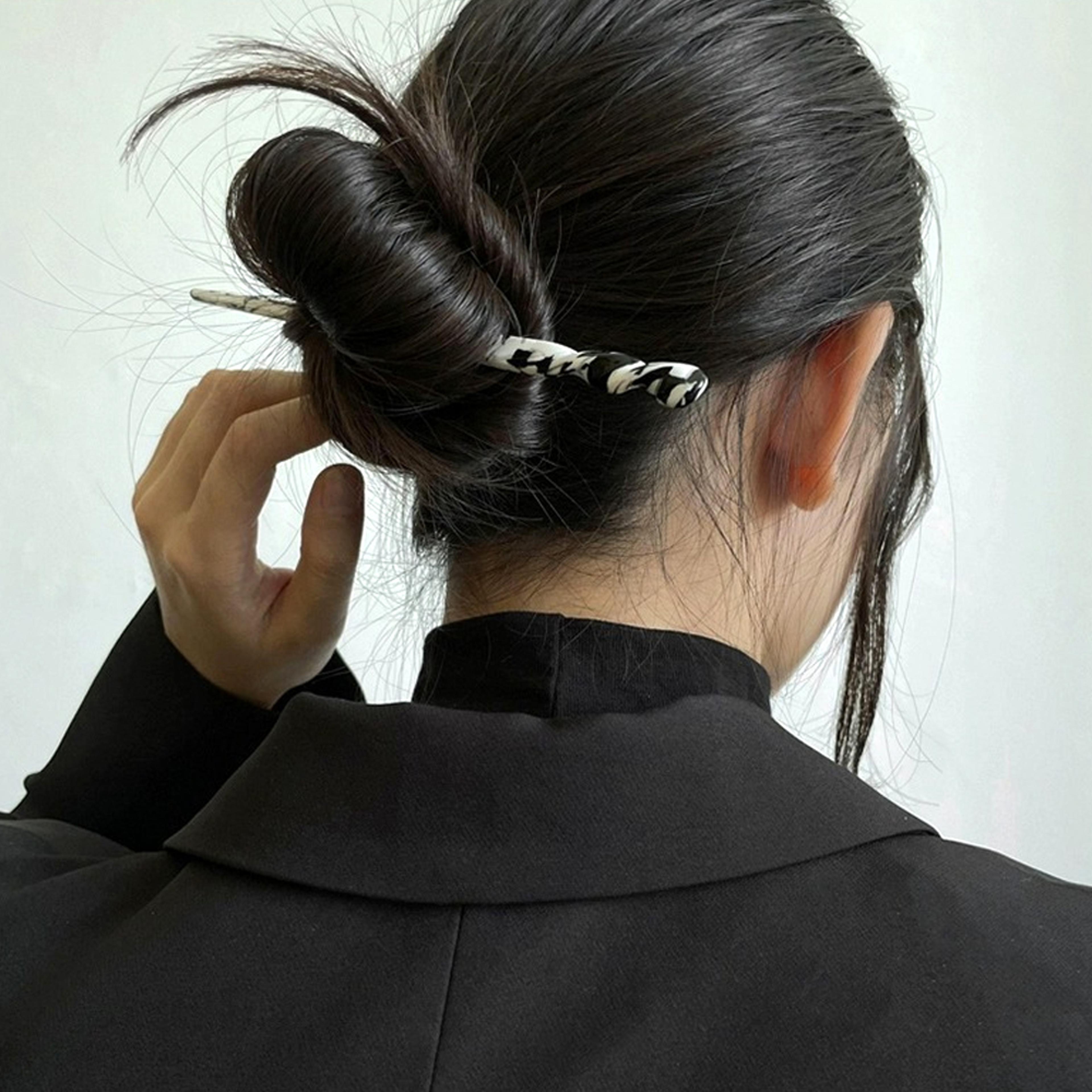 Leopard Print Acetate Hair Stick  Hair Fork For Elegant Bun Hairstyles 8