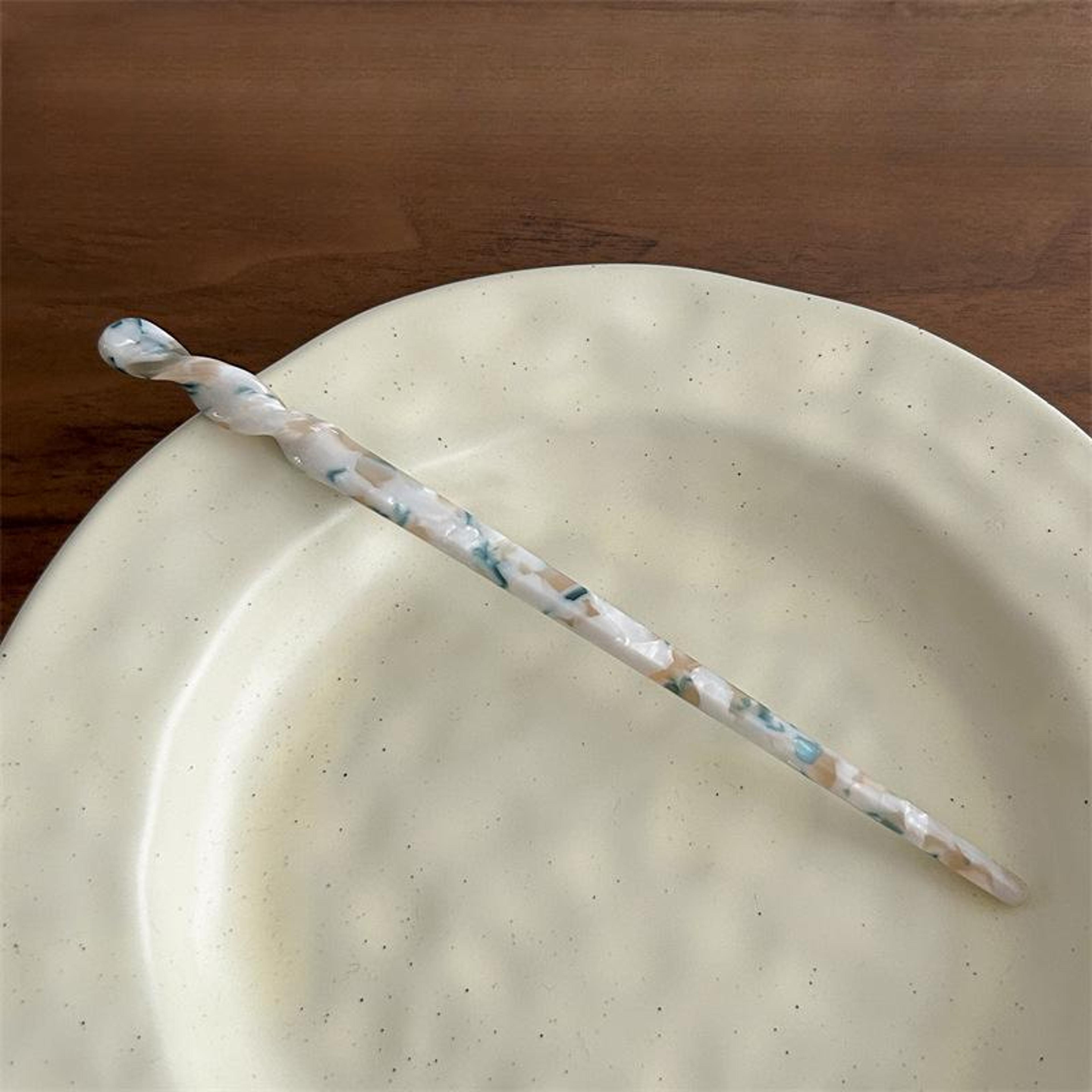 Leopard Print Acetate Hair Stick  Hair Fork For Elegant Bun Hairstyles 2