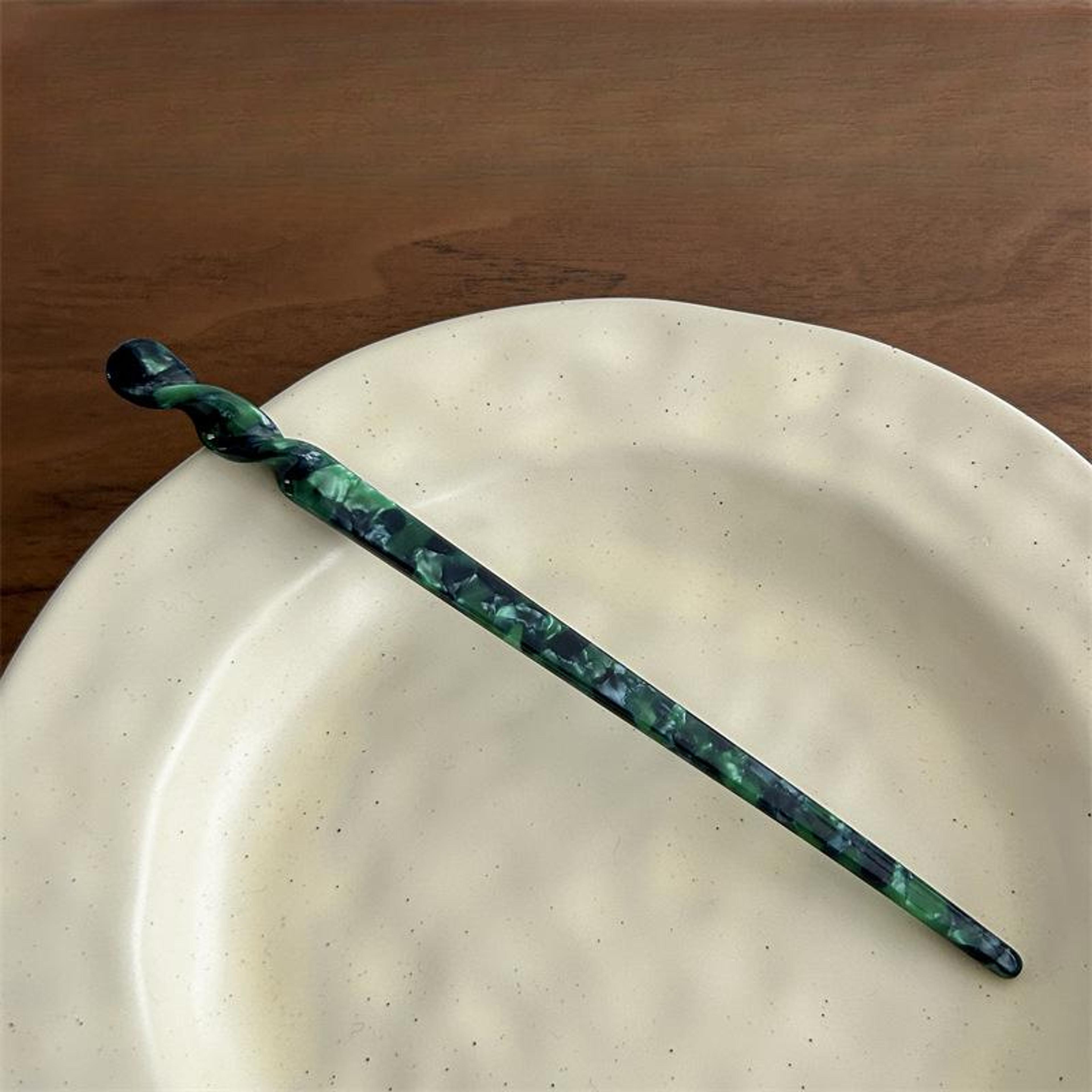 Leopard Print Acetate Hair Stick  Hair Fork For Elegant Bun Hairstyles 9