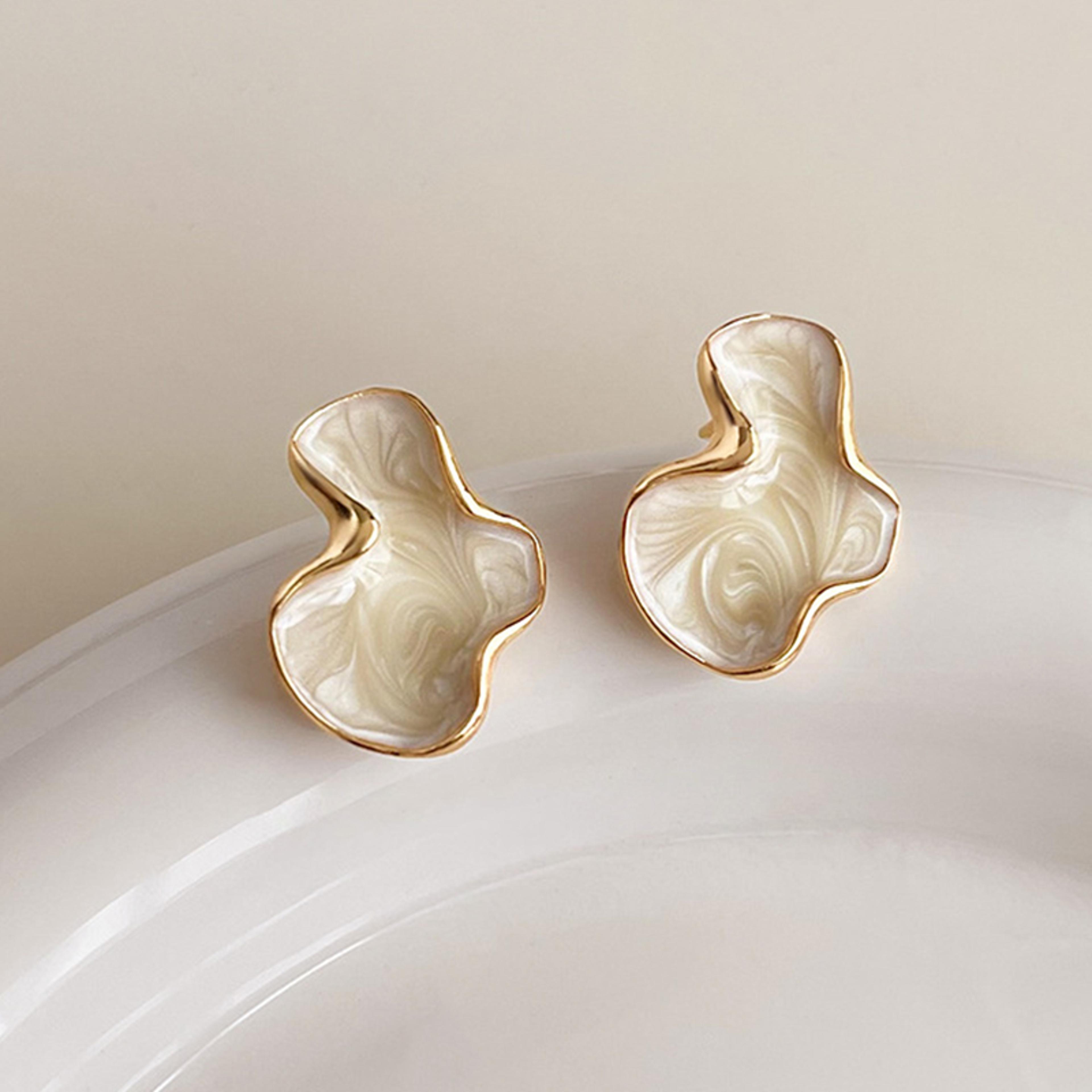 abstract cloud stud earrings artistic irregular statement earrings for women