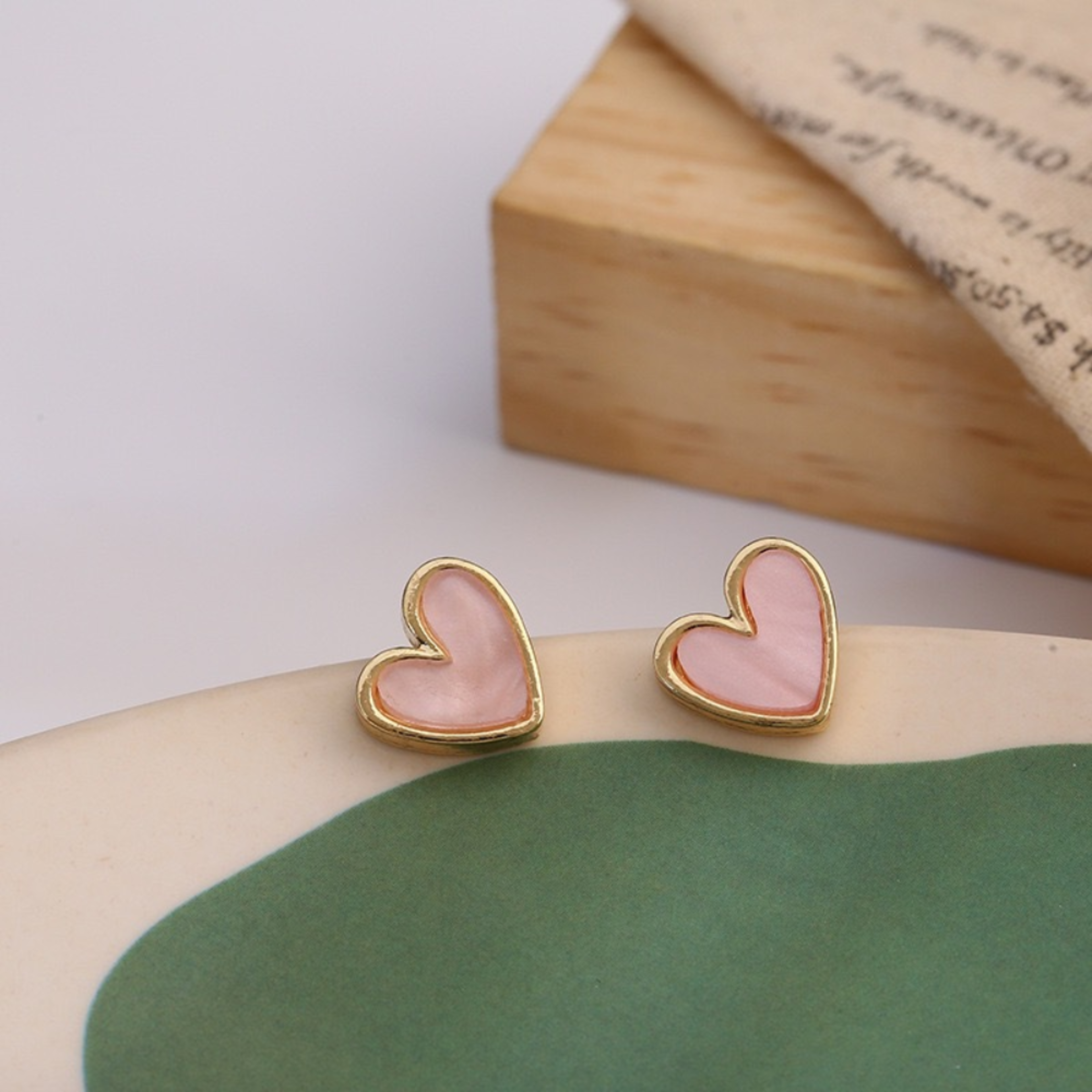 Cute Heart Stud Earrings Blue  Pink Glazed Love Earrings For Women  Girls 4