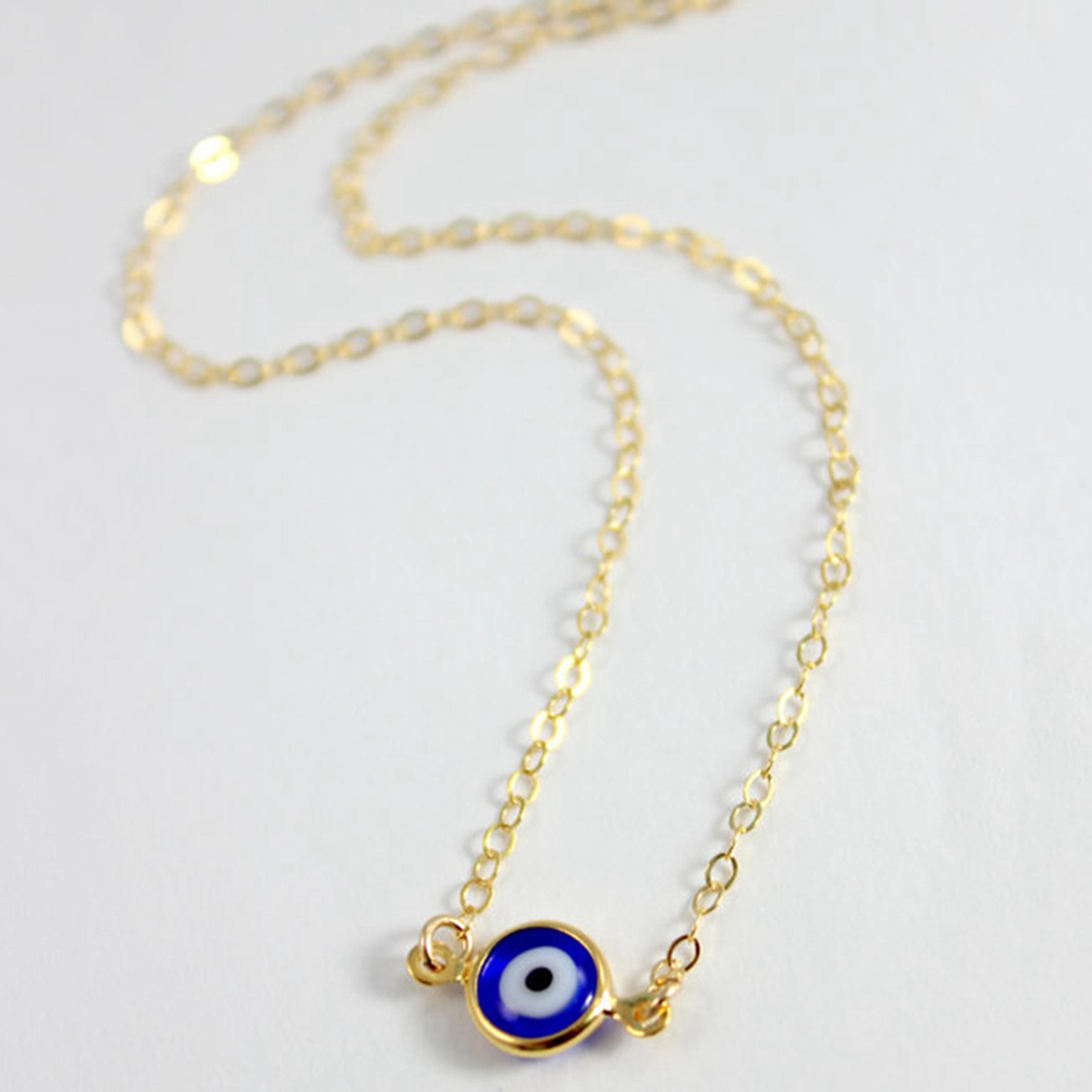 Evil Eye Necklace Layered Crystal Lucky Charm Boho Pendant Necklace For Women 11