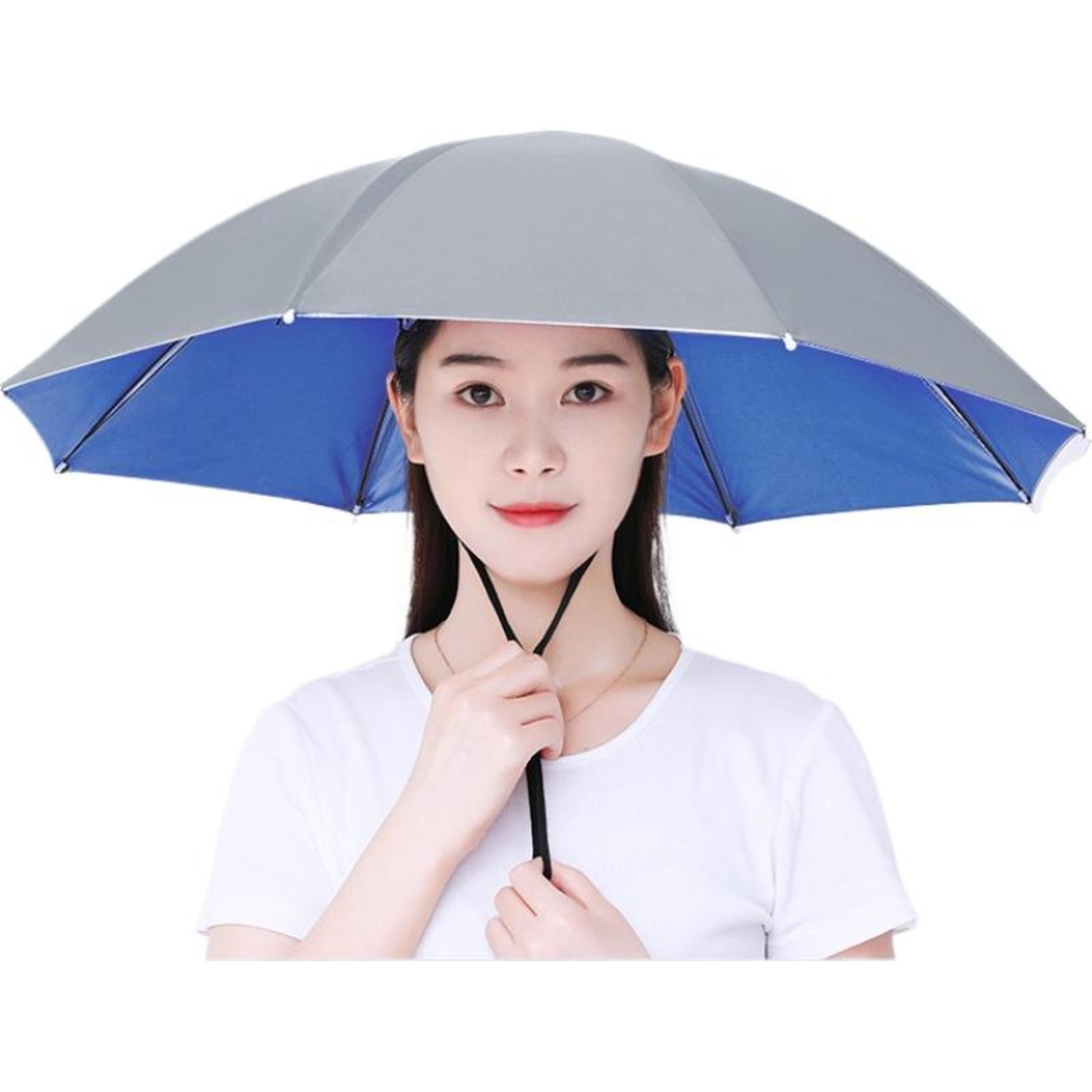 Portable Head Mounted Umbrella Hat Foldable UV Protection Hat For Fishing Camping  Outdoor Adventur 2