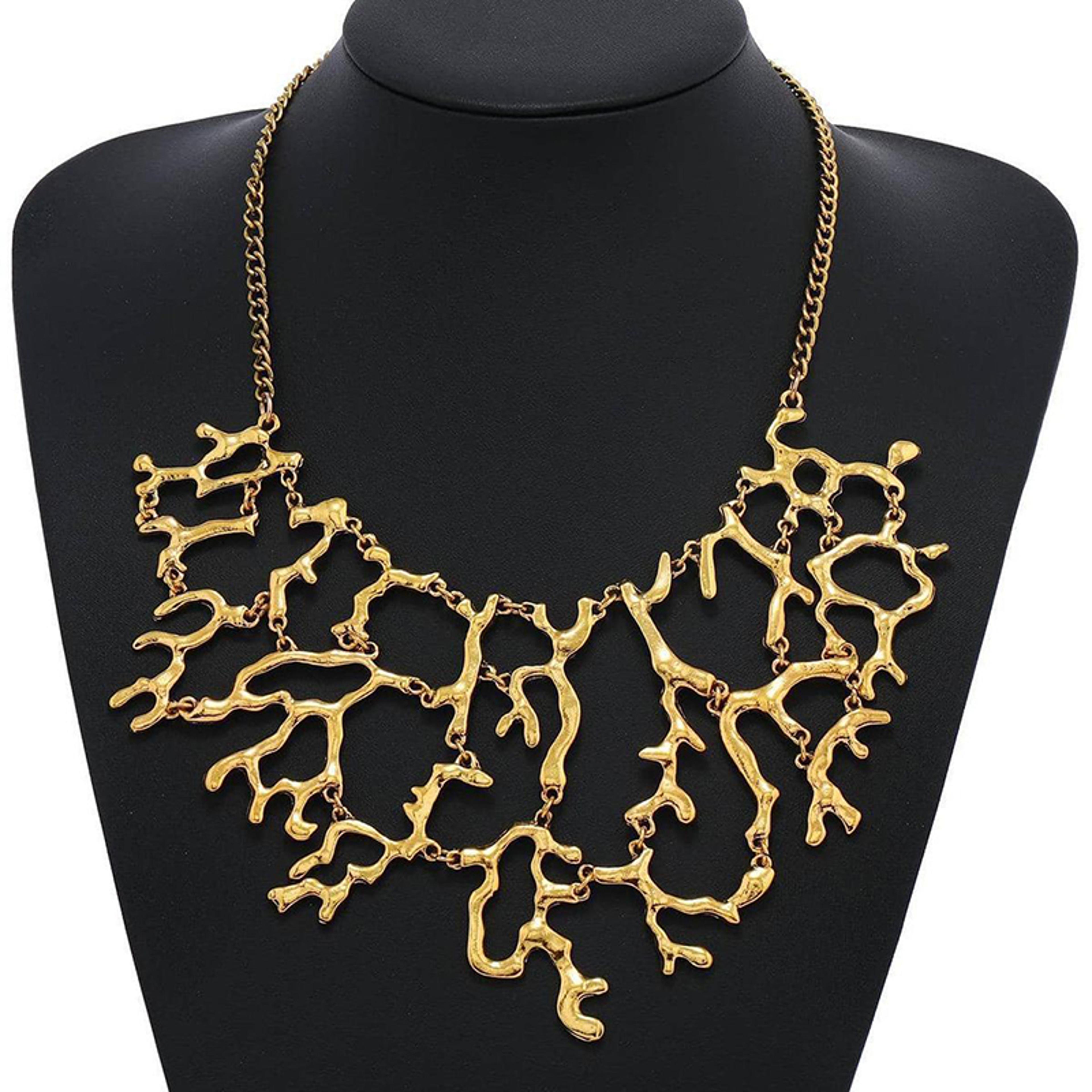 Vintage Tree Branch Statement Necklace Bold Punk Collar Choker Maxi Necklace For Women 1
