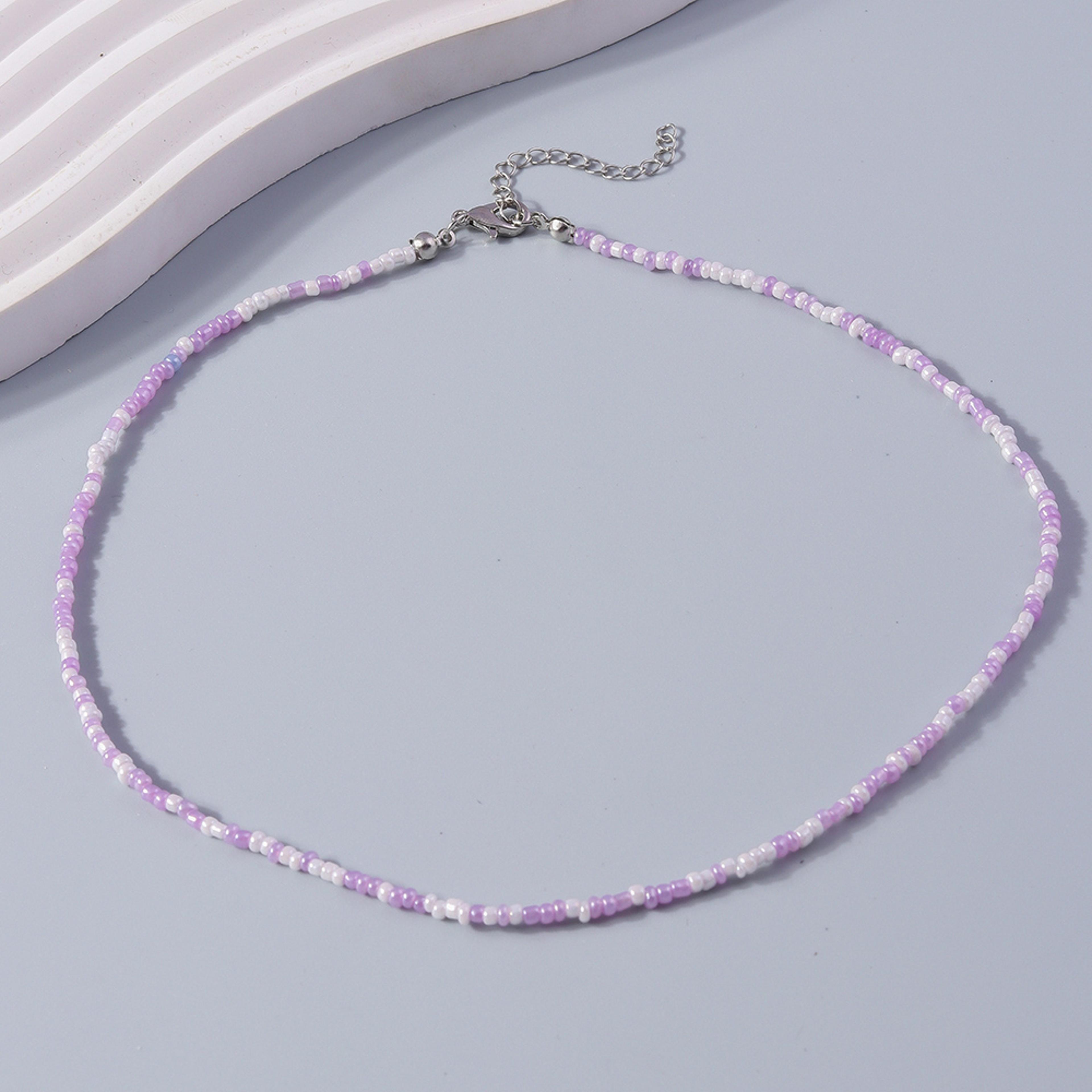 ColorPop Boho Beaded Choker Necklace For Women Colorful Beaded Necklace Summer Jewelry Gift 5
