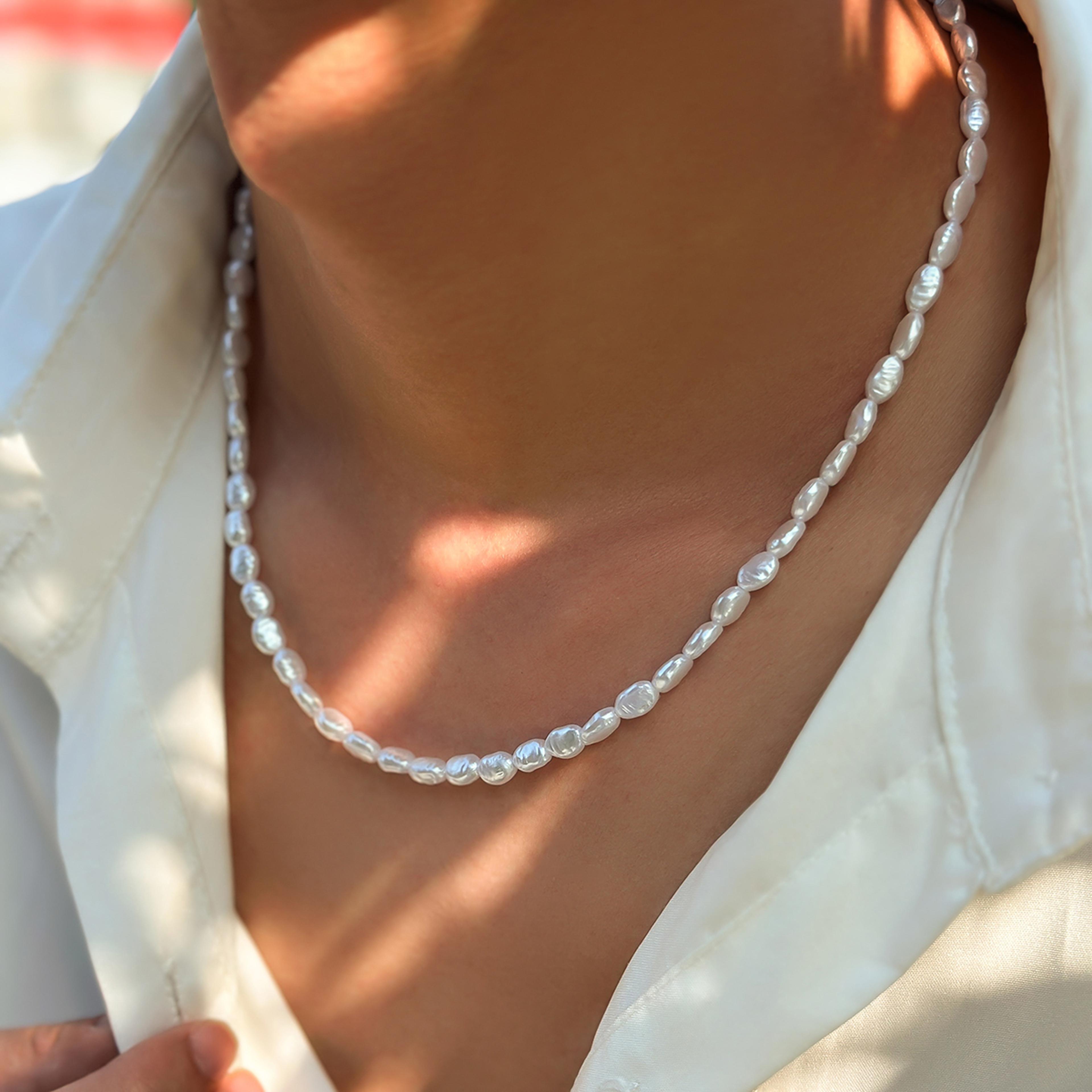 Vintage Faux Pearl Choker Necklace Elegant Pearl Beaded Necklace For Weddings Parties  Everyday Sty 2