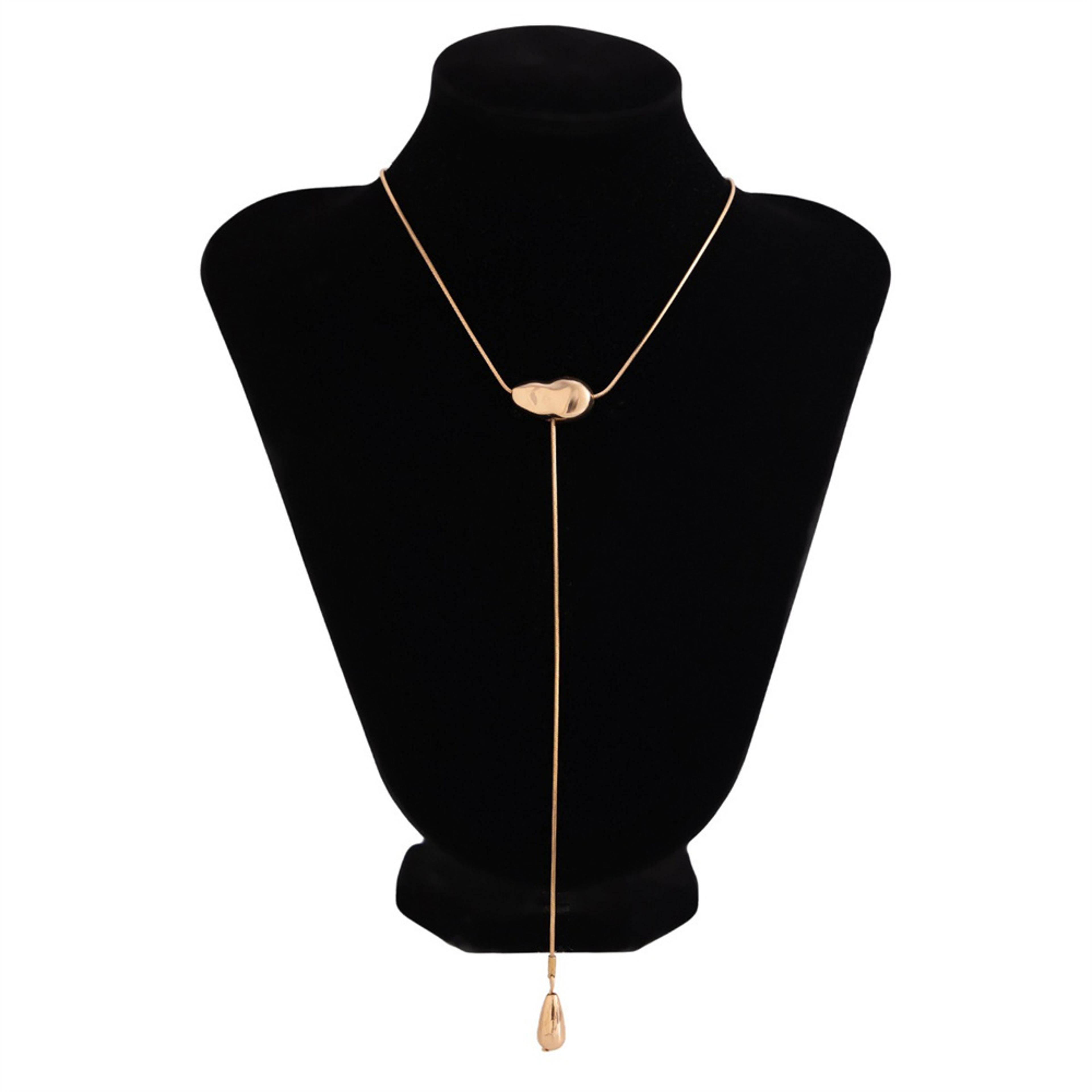 Elegant Water Drop Pendant Necklace Minimalist Necklace With Long Chain For Women 3