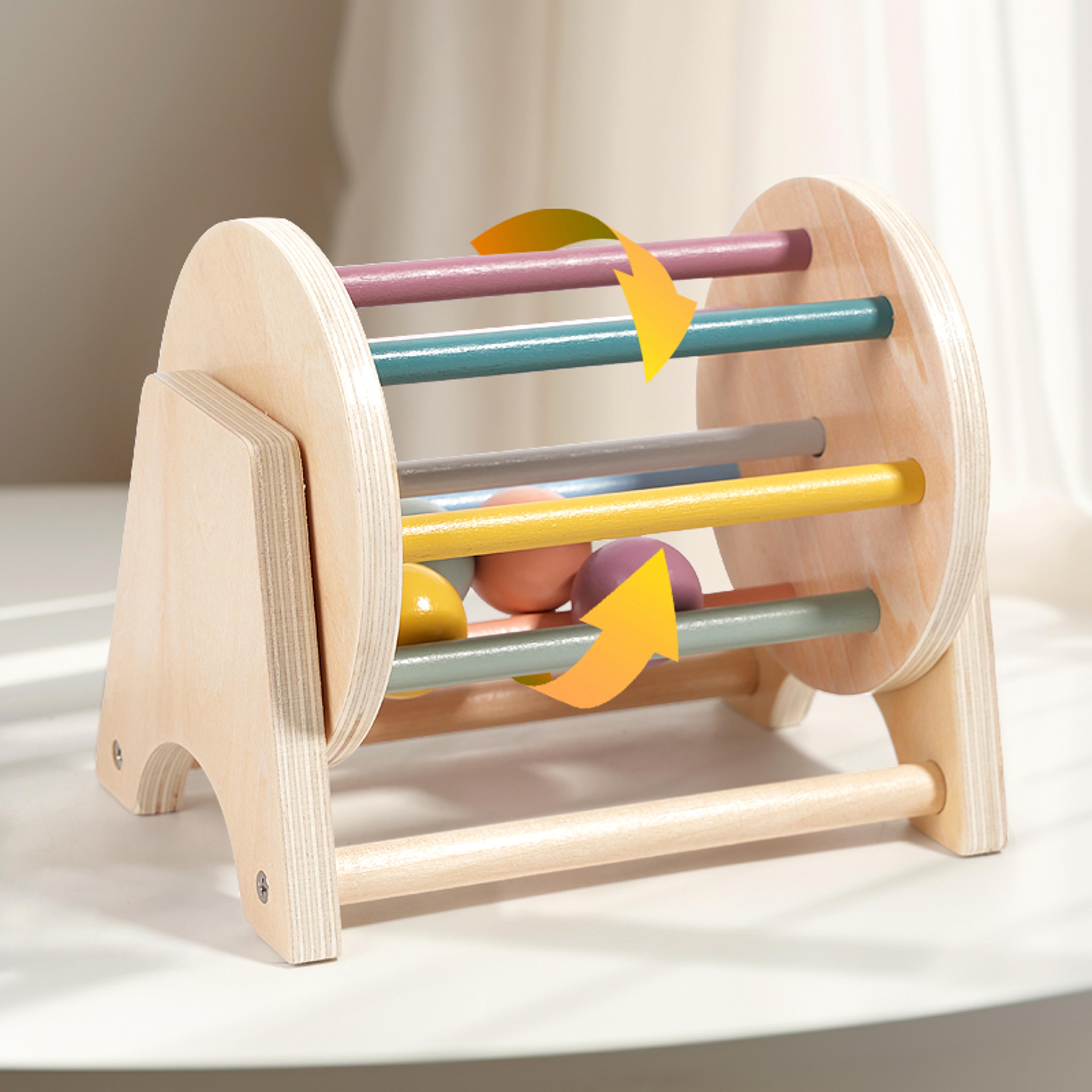 baby montessori wooden spinning drum toy for early education, ideal developmental gift for 1-3-year-old toddlers