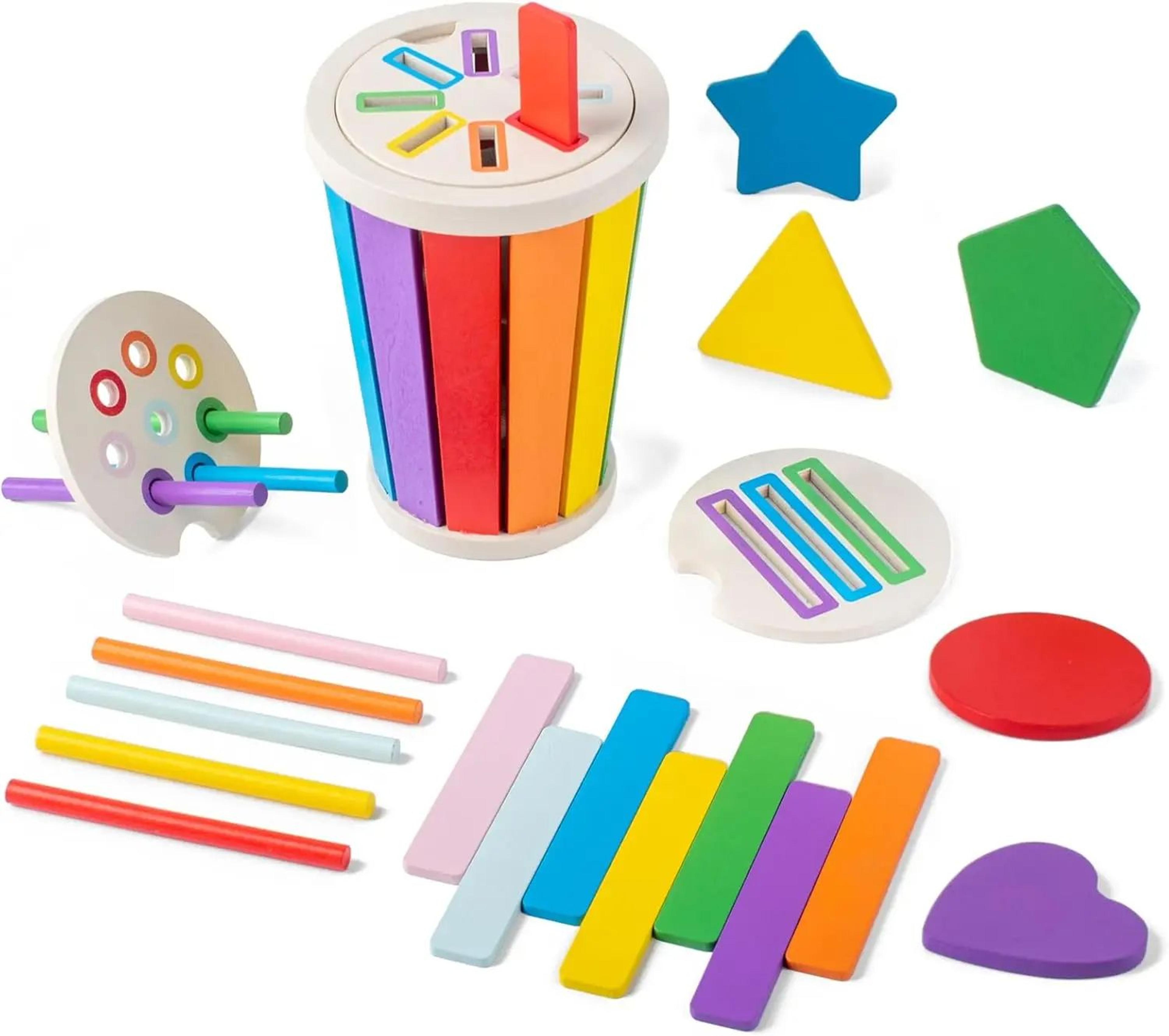 Montessori Color Sorting  Matching Wooden Toy For Kids Educational Shape Recognition Toy For Toddle 8