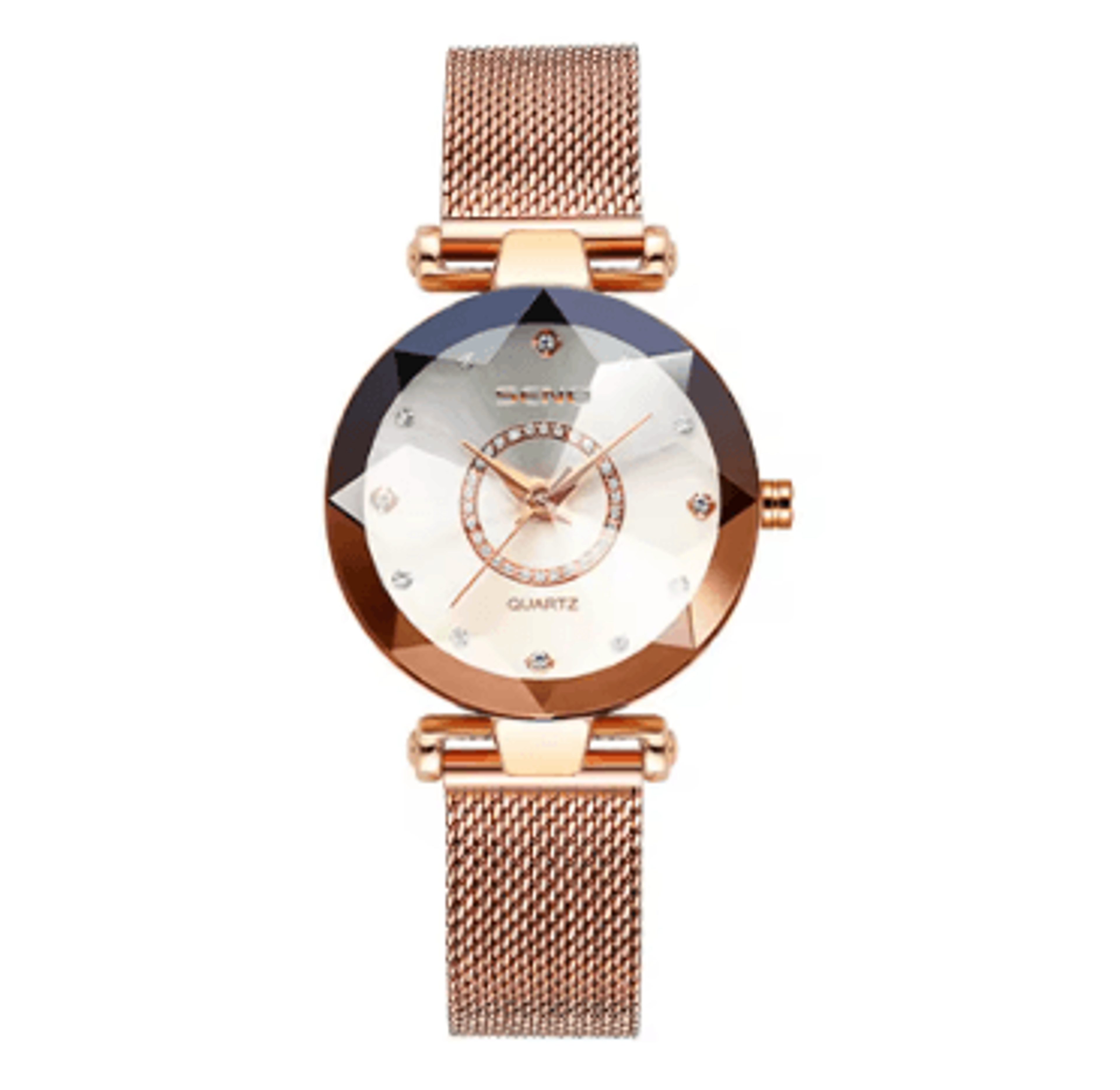 Ocean Star Womens Crystal Watch Luxury Rose Gold Bracelet Wrist Watch For Ladies 8