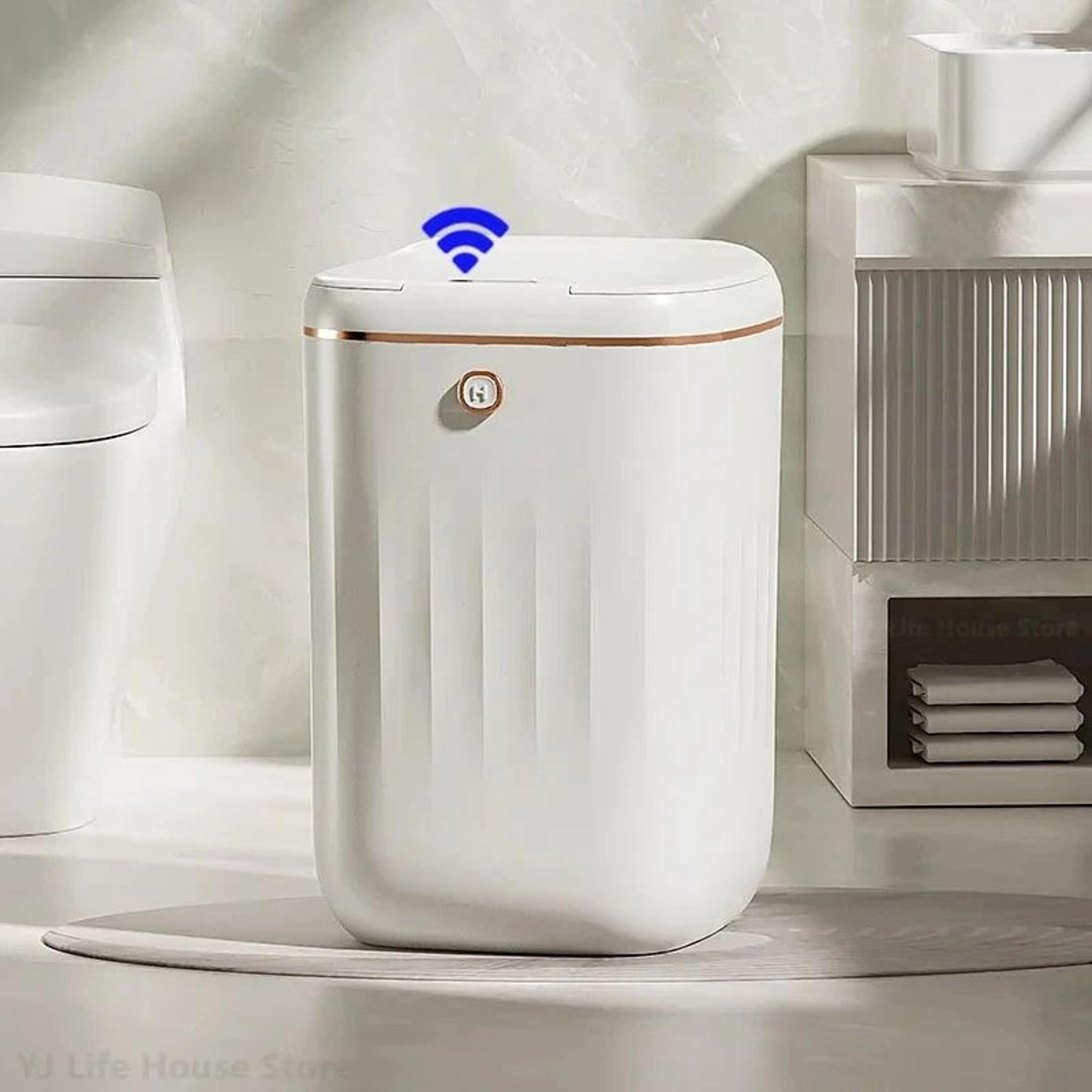 smart bathroom trash can, automatic sensor garbage bin with large capacity for kitchen & bathroom