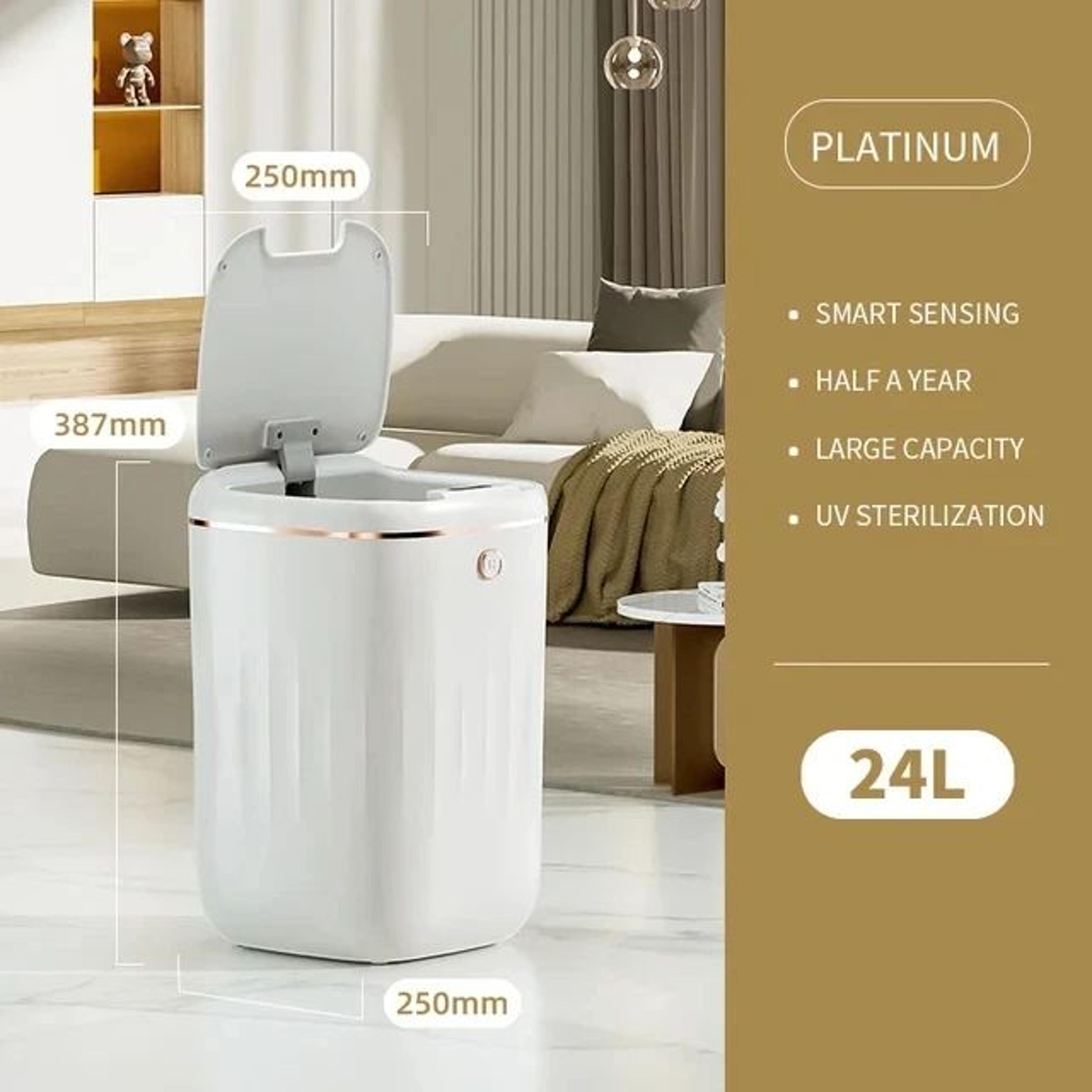 Smart Bathroom Trash Can Automatic Sensor Garbage Bin With Large Capacity For Kitchen  Bathroom 9