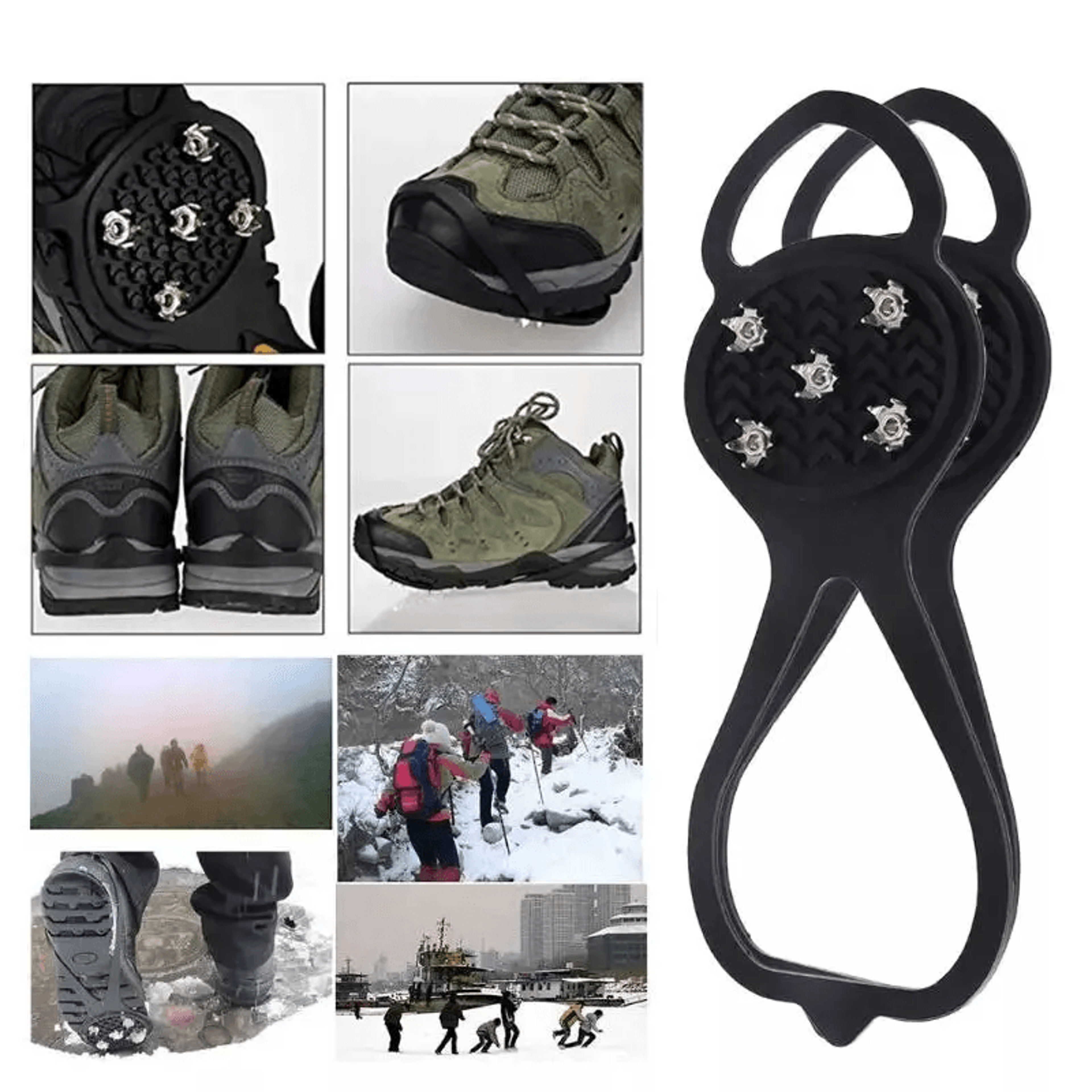 Universal NonSlip Gripper Spikes Over Shoe Cleats Teeth Studs For Ice Snow Outdoor Walking Climbing 1