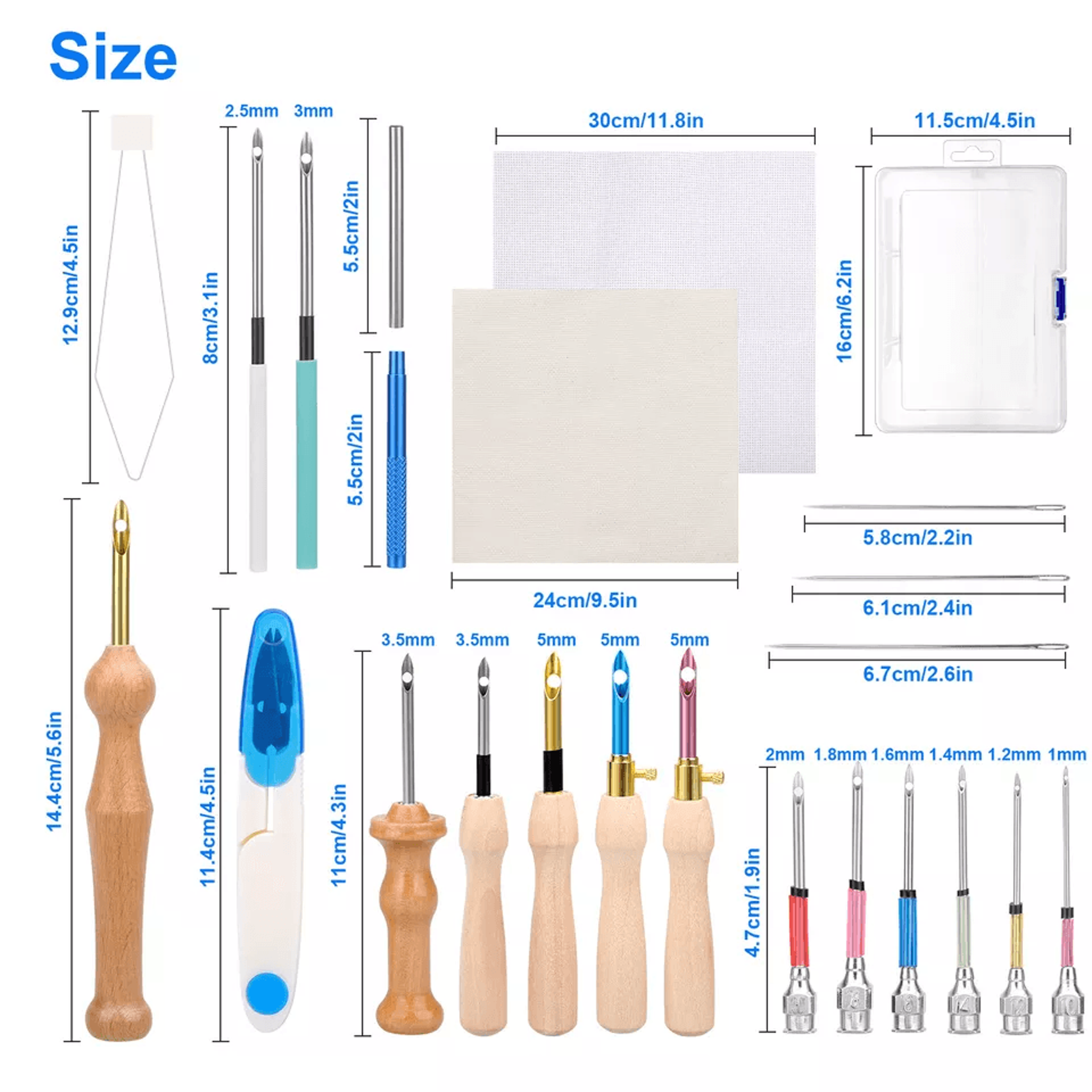 Punch Needle Embroidery Kit Sewing Tool For Floss Cross Stitching Beginner With Wooden  Metal Handl 5