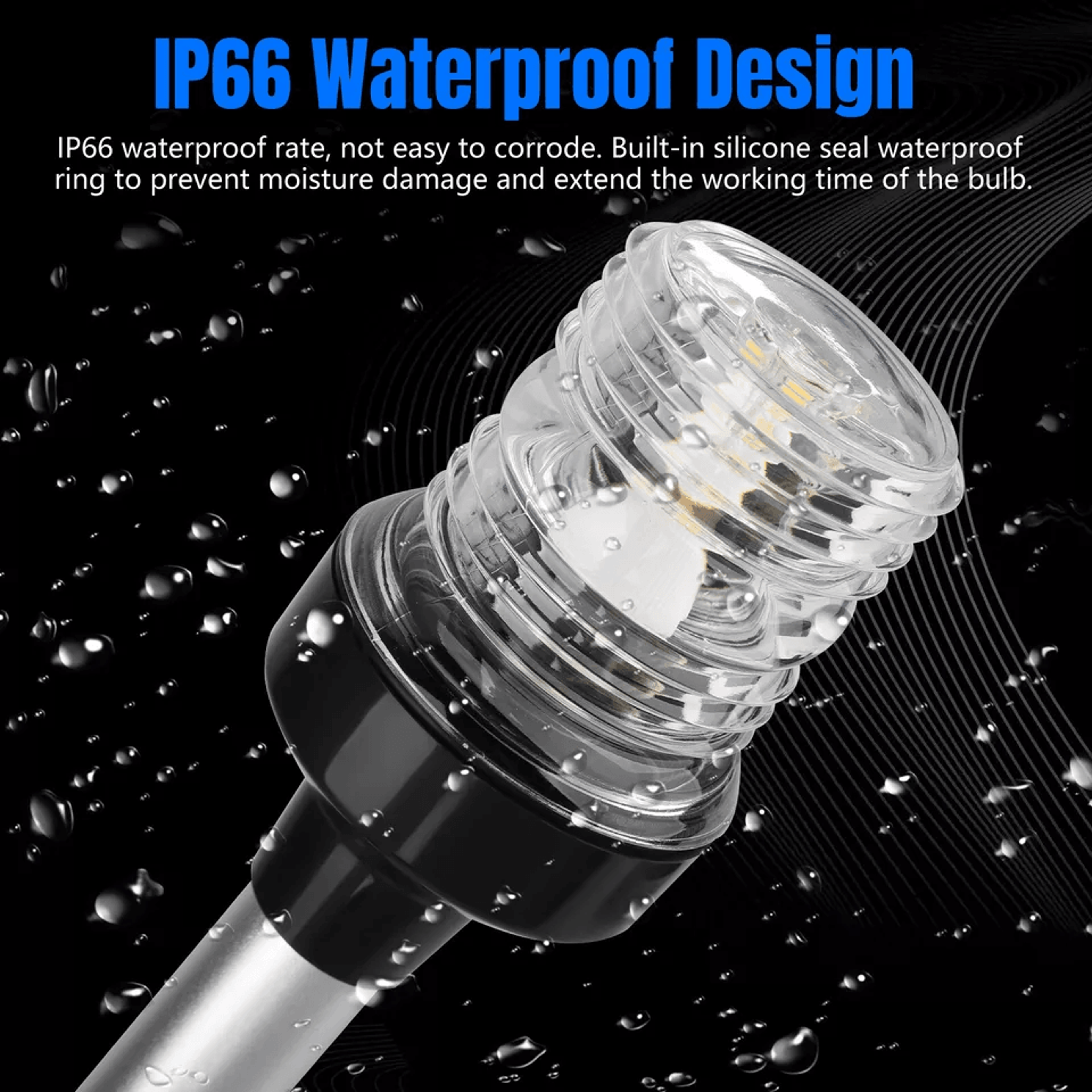 LED Navigation Light Anchor Stern Pole Lamp Fold Down For Boat Yacht Pontoon 3