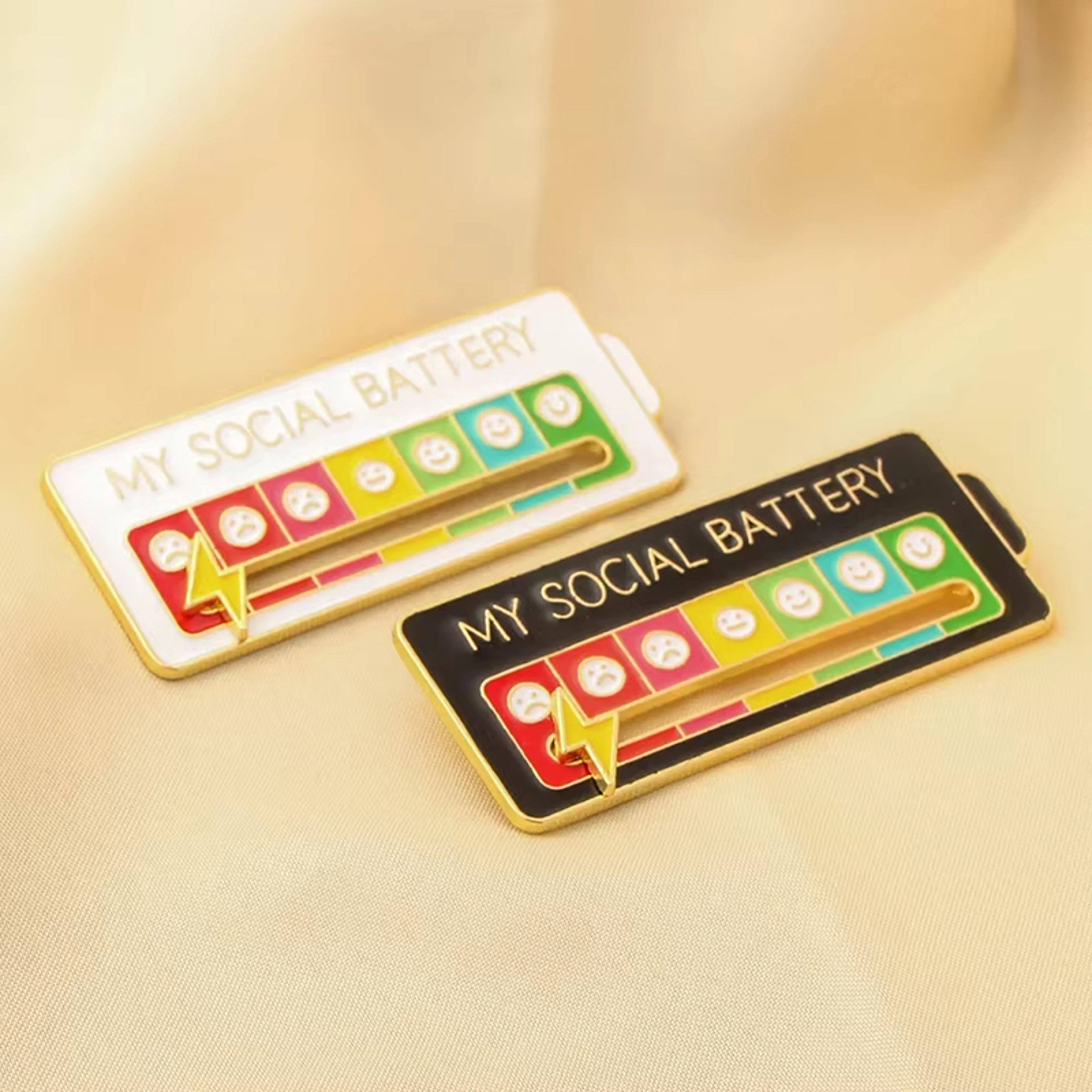 Emotional Expression Brooches 7 Mood Sliding Pins For Women Men Alloy Social Battery Badge For Jack 4