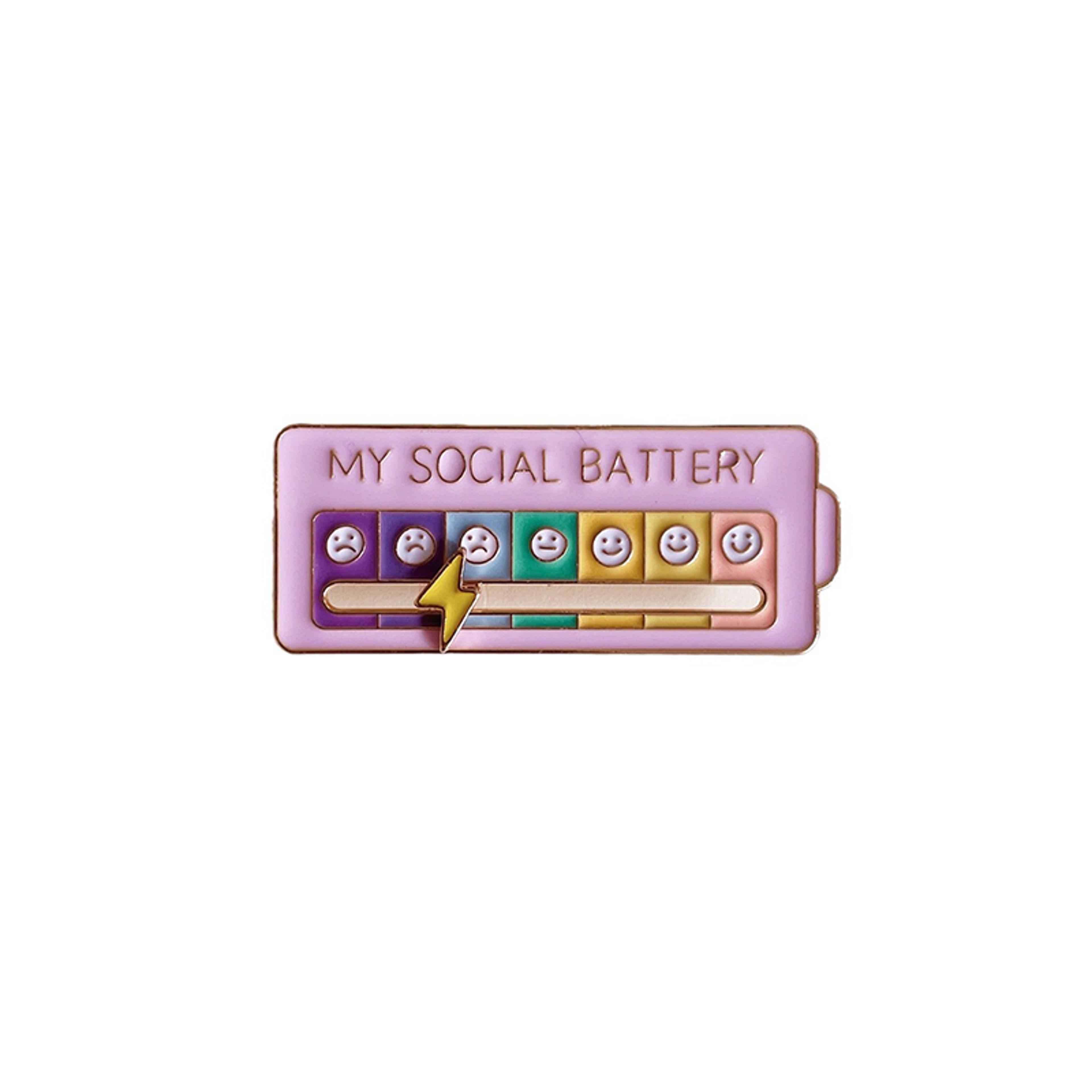 Emotional Expression Brooches 7 Mood Sliding Pins For Women Men Alloy Social Battery Badge For Jack 5