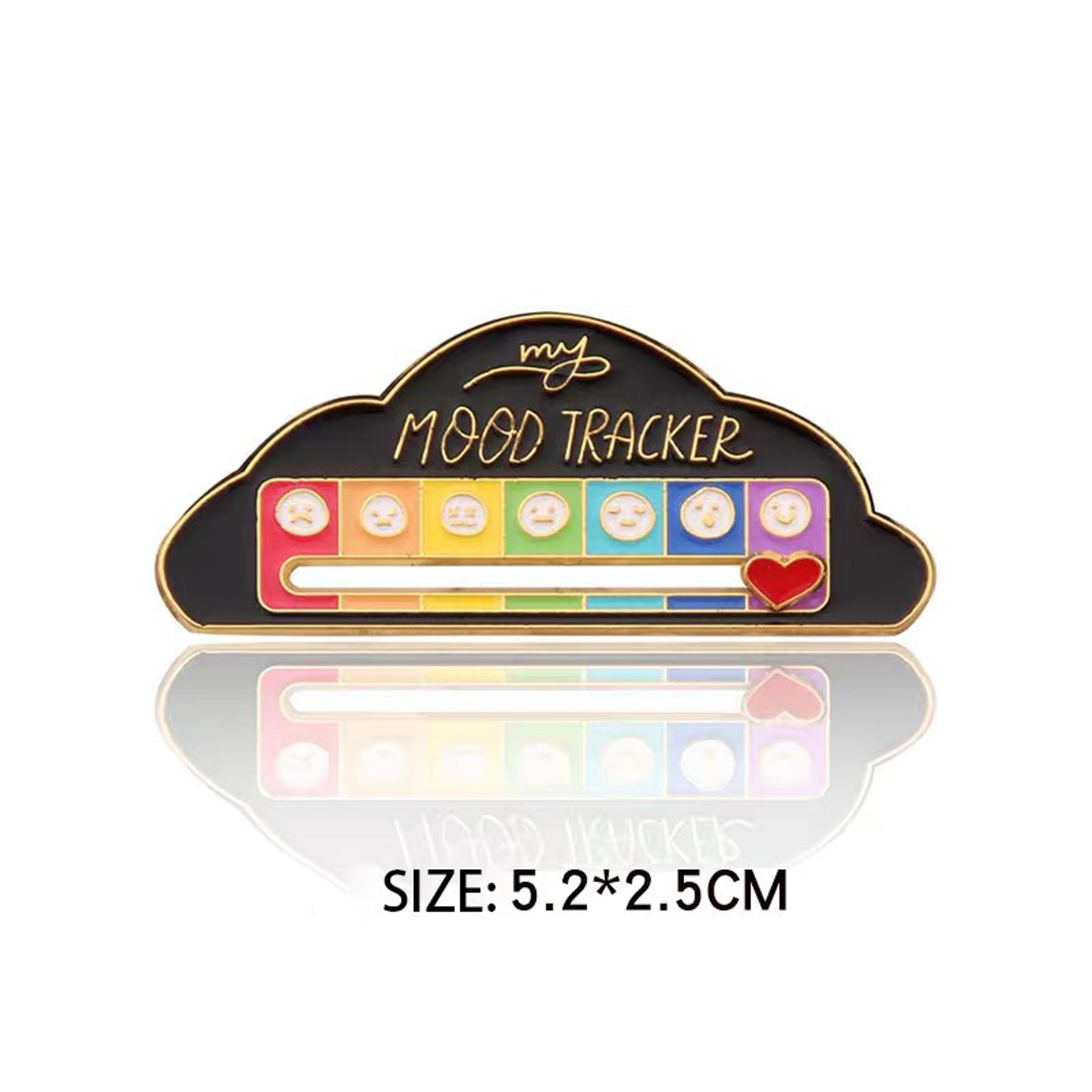 Emotional Expression Brooches 7 Mood Sliding Pins For Women Men Alloy Social Battery Badge For Jack 7