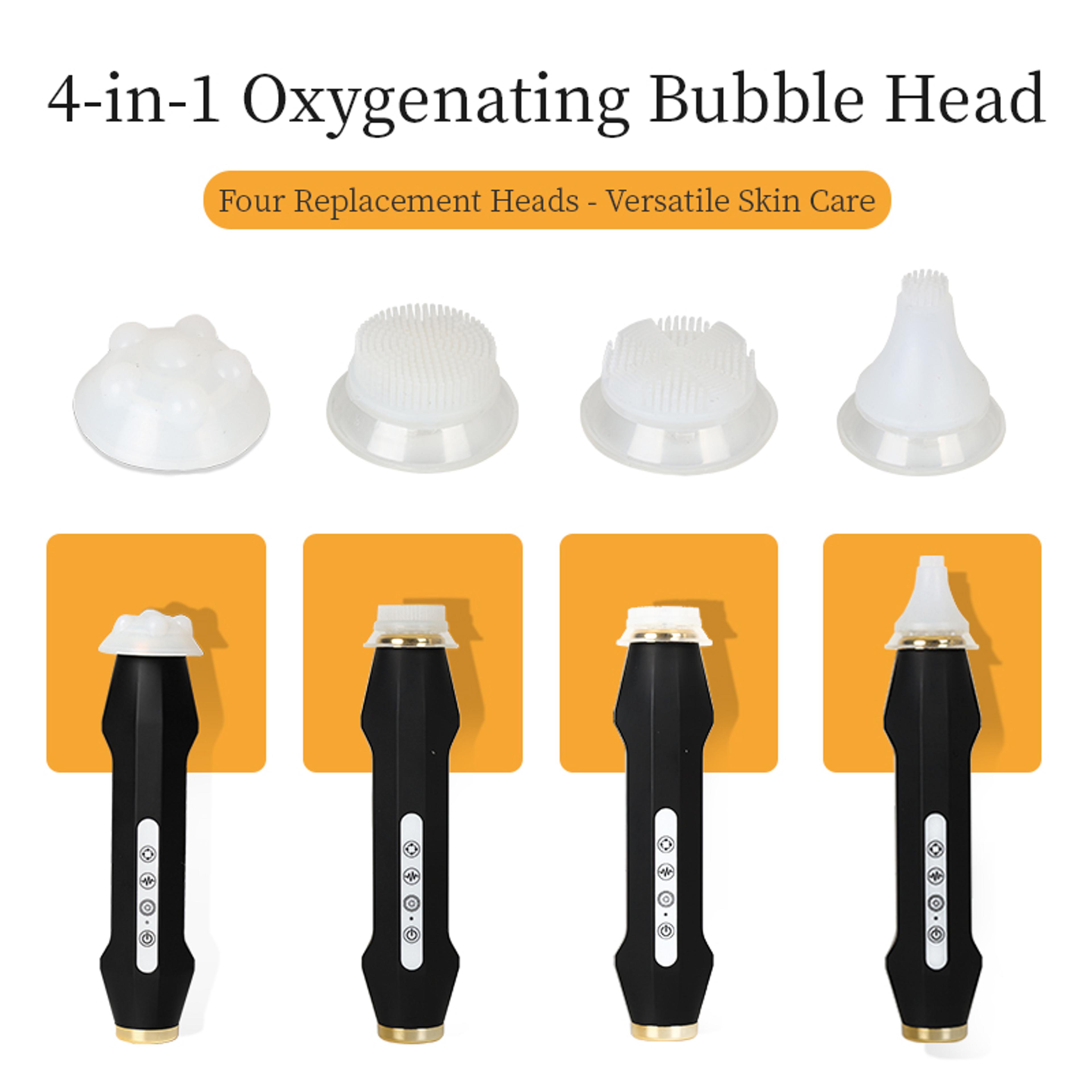 portable co2 oxygen bubble pen, rechargeable facial cleansing & anti-aging skin care device with balance serum input