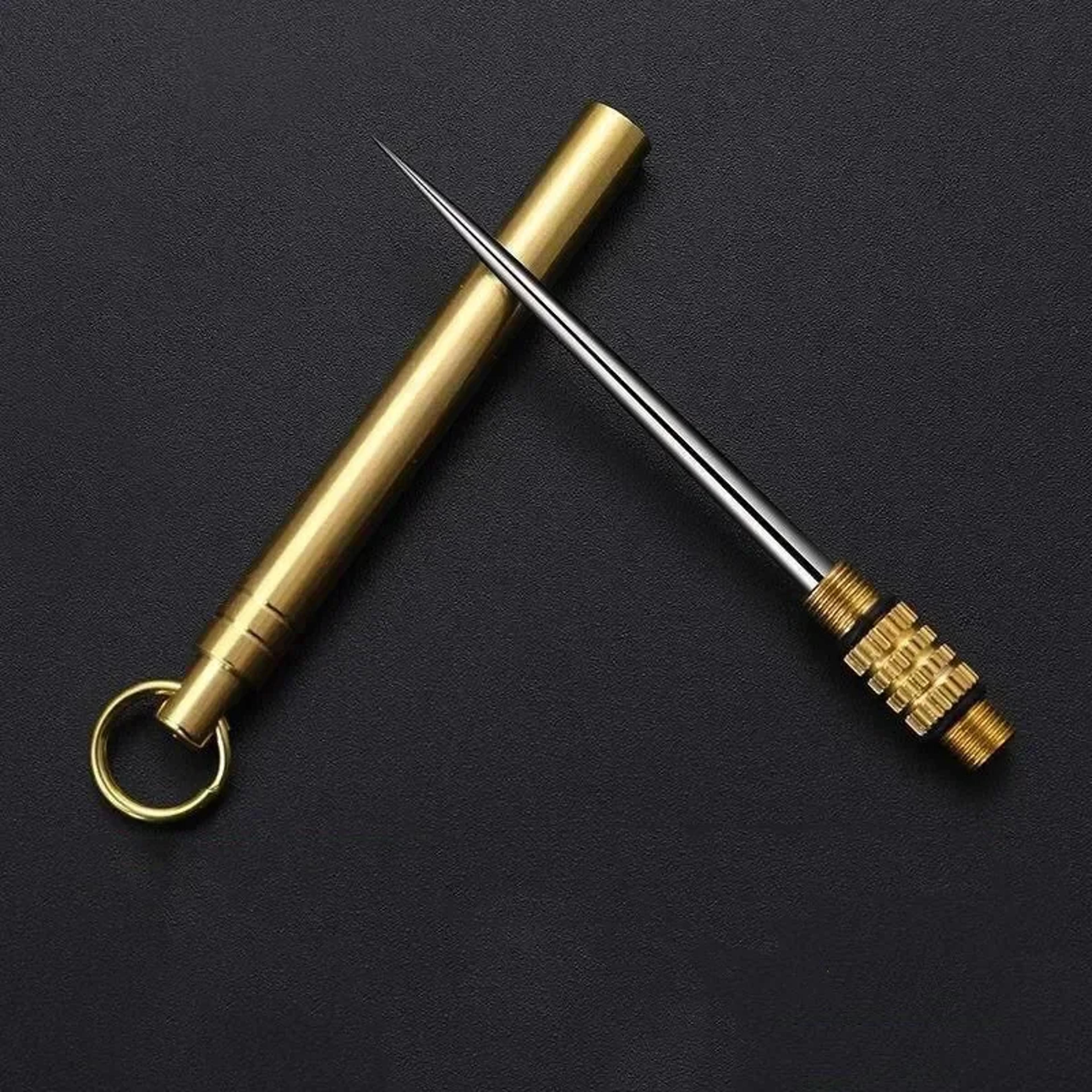 titanium toothpick tube with fruit fork & bottle tool, outdoor portable camping gear, more durable than floss
