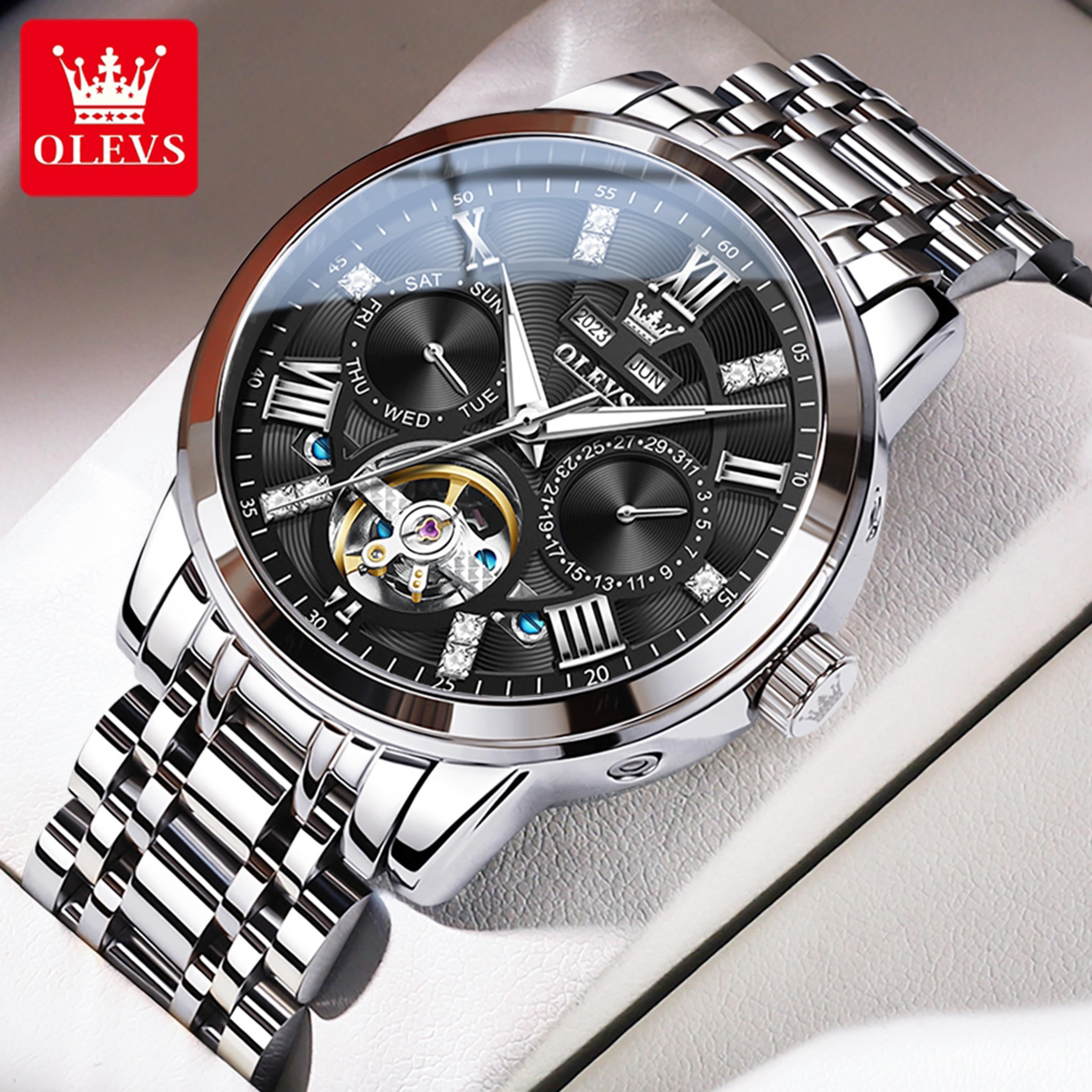 Men Automatic Mechanical Skeleton Watch Flywheel Movement Waterproof Wristwatch For Man Luminous Ca 6