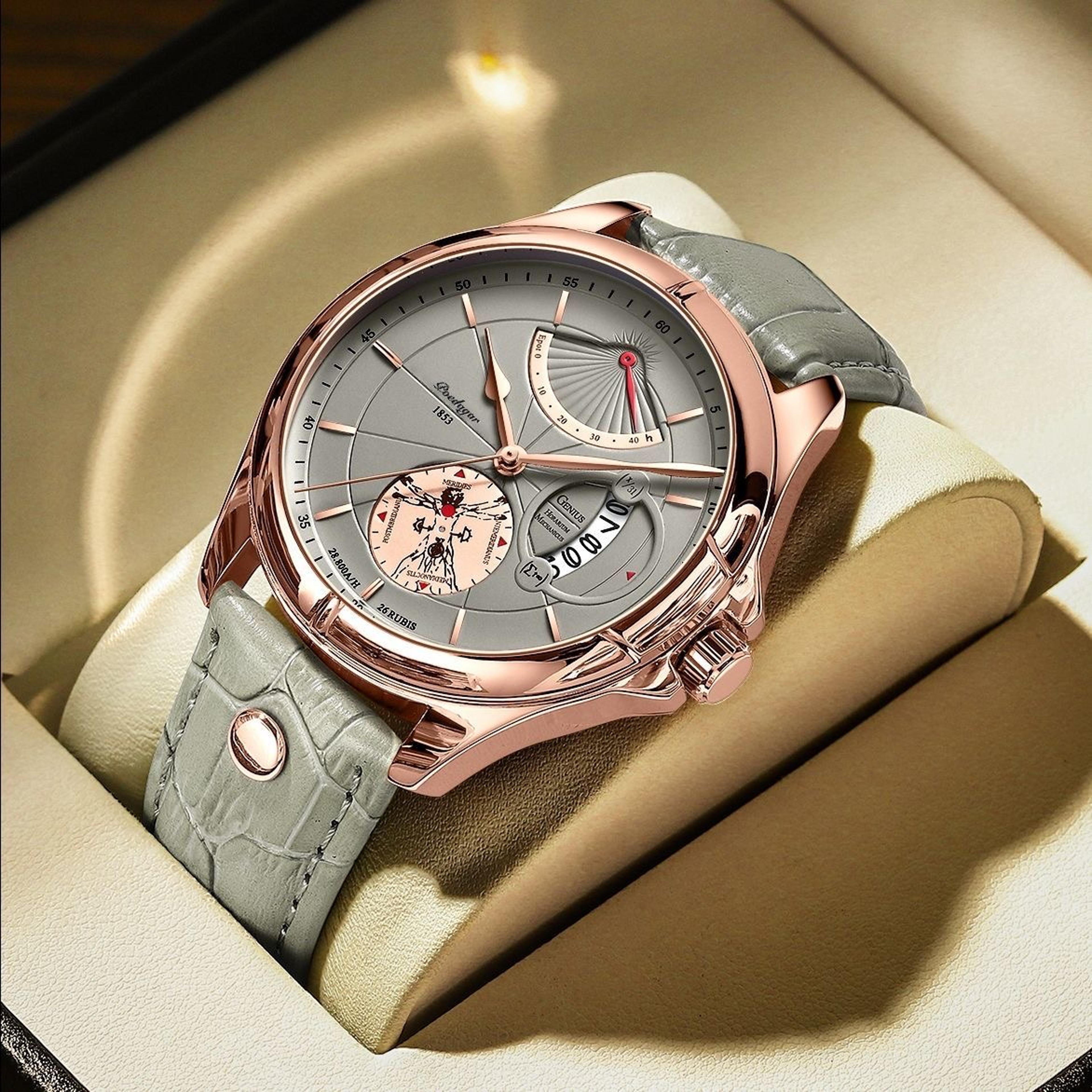 Luxury Business Men Quartz Wristwatch Waterproof Luminous Date Leather Man Watch Fashion Reloj Homb 1