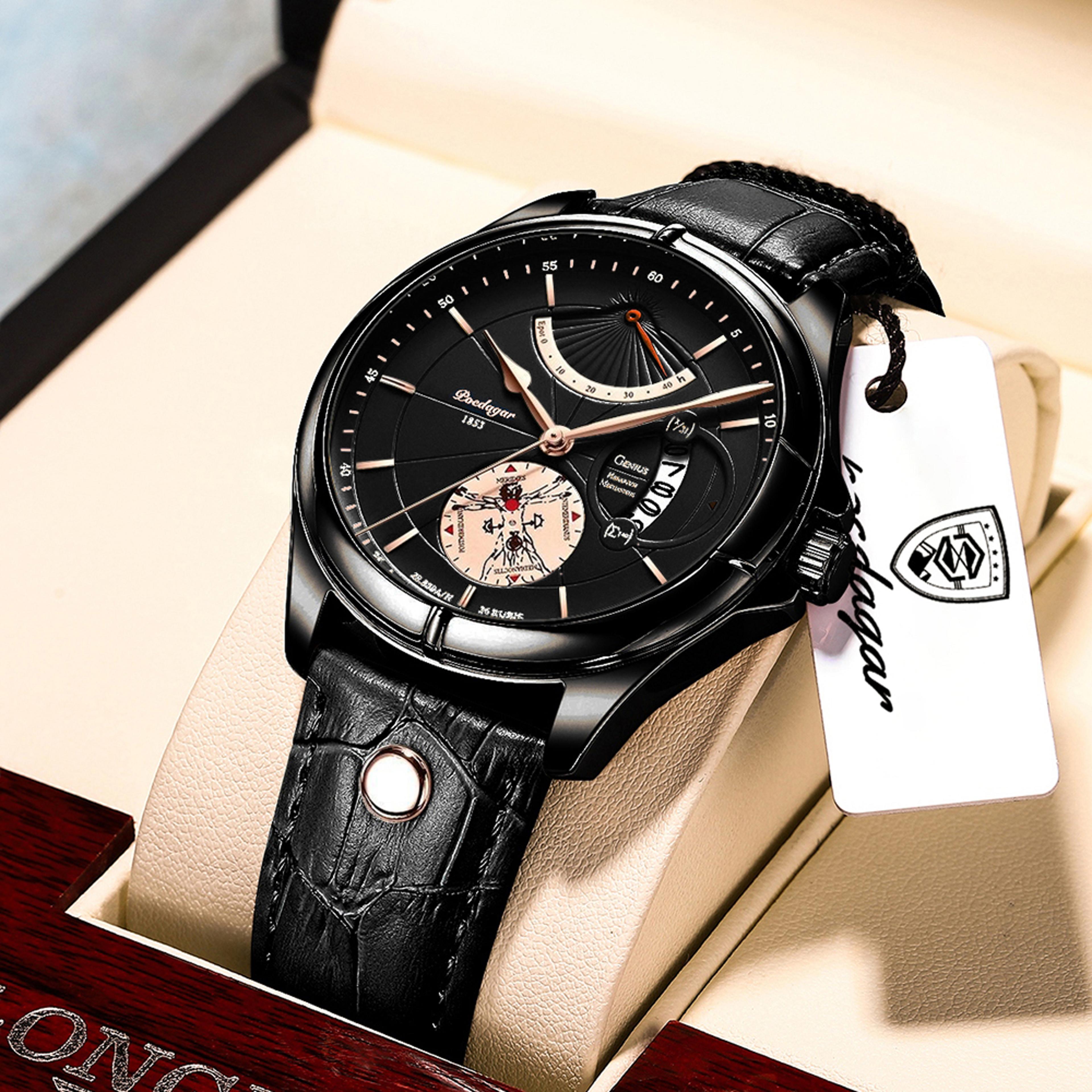 Luxury Business Men Quartz Wristwatch Waterproof Luminous Date Leather Man Watch Fashion Reloj Homb 10