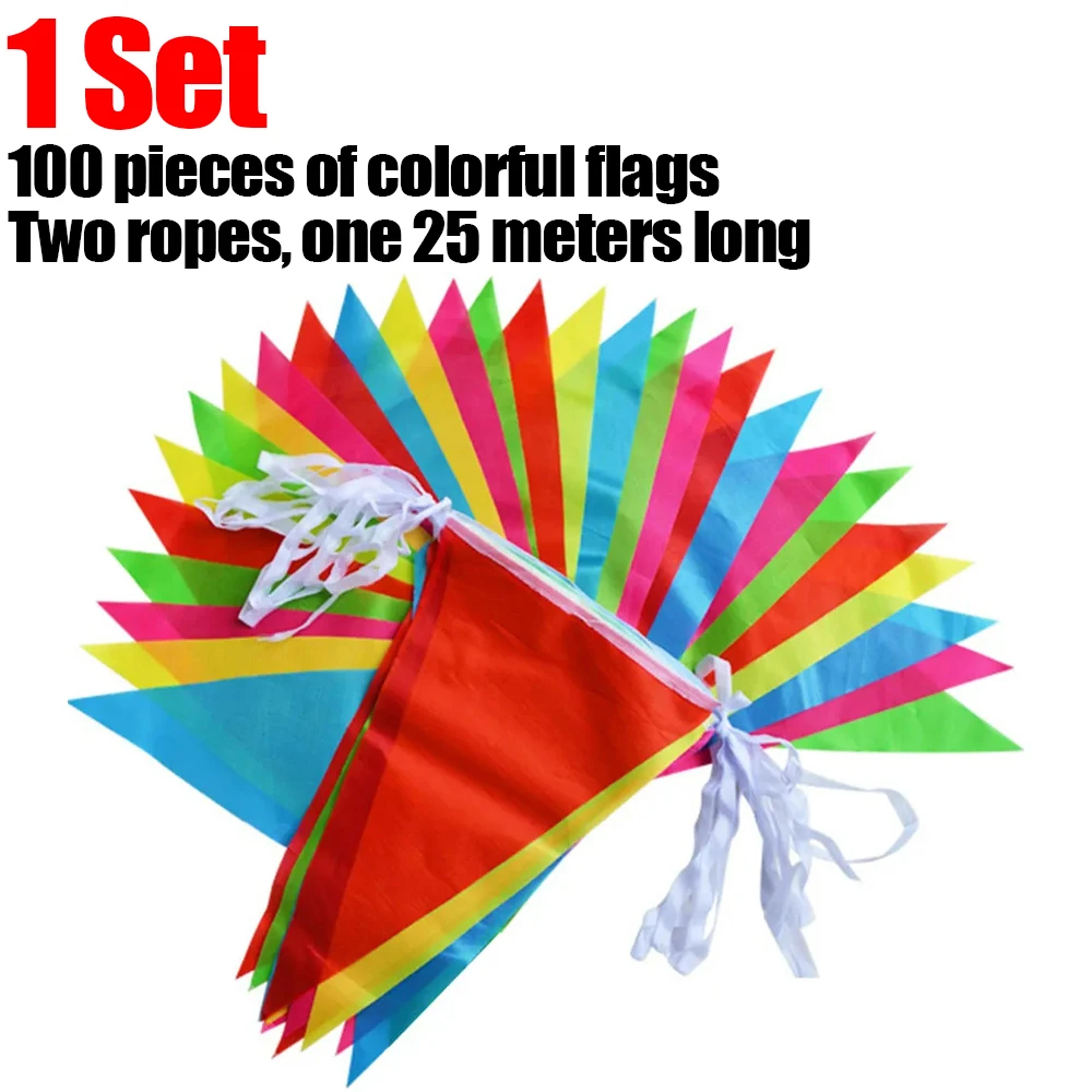 Multicolors Triangle Flags Bunting Banner Nylon Fabric Pennant For Festival Outdoor Wedding  Home H 5
