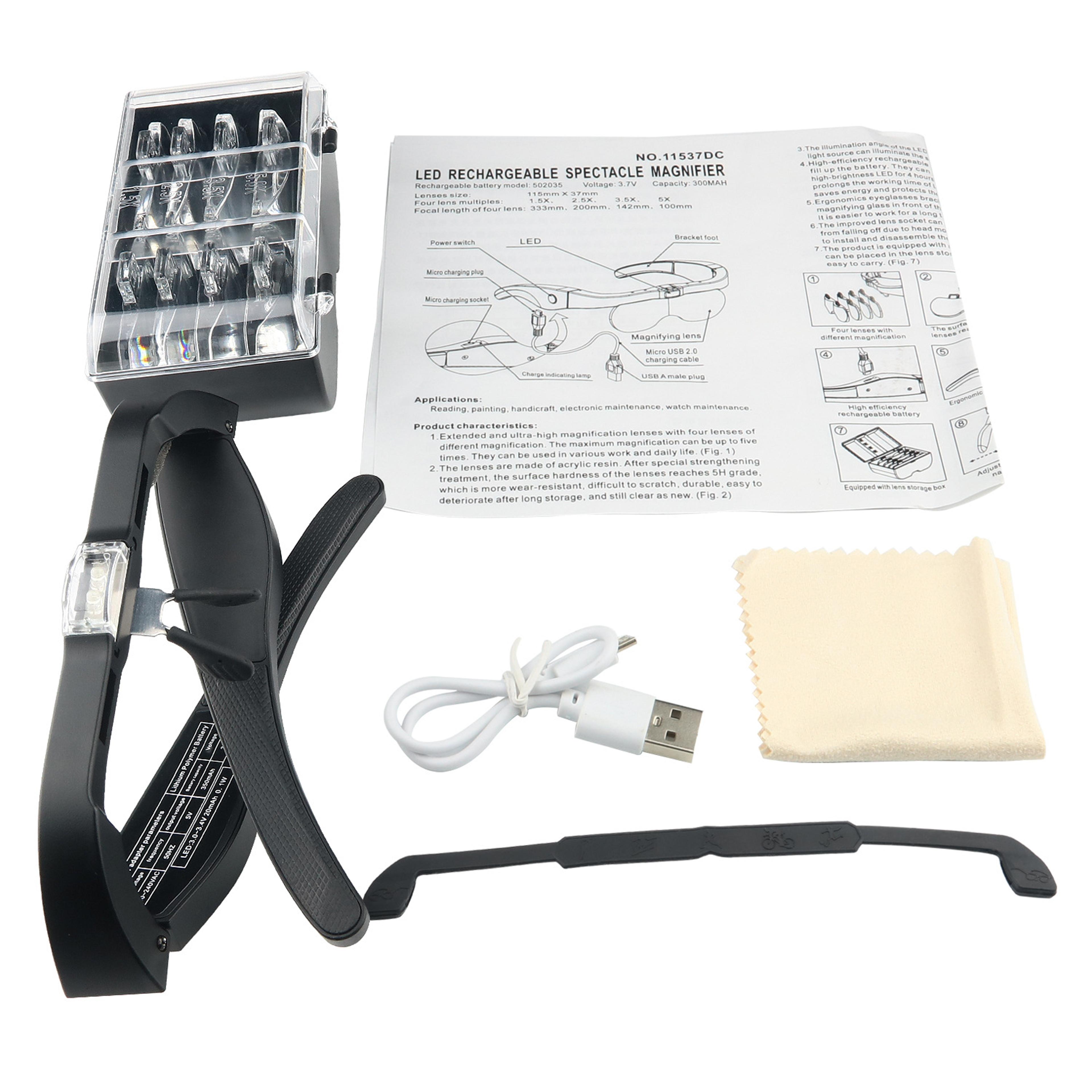 Rechargeable Magnifying Glass With LED Light Perfect For Jewelers Watchmakers And Reading 4