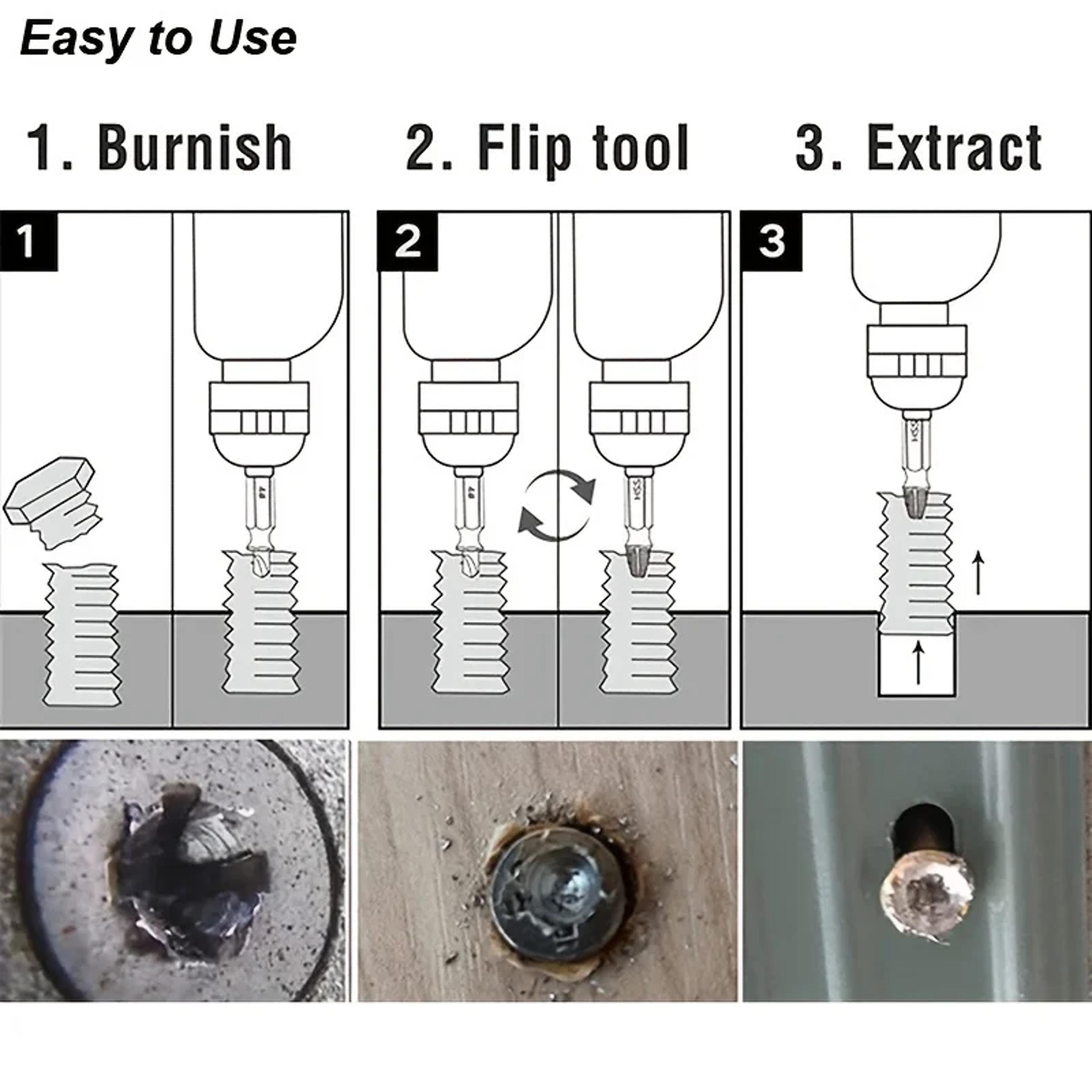 HSS Screw Extractor Set For Stripped And Broken Screws 5