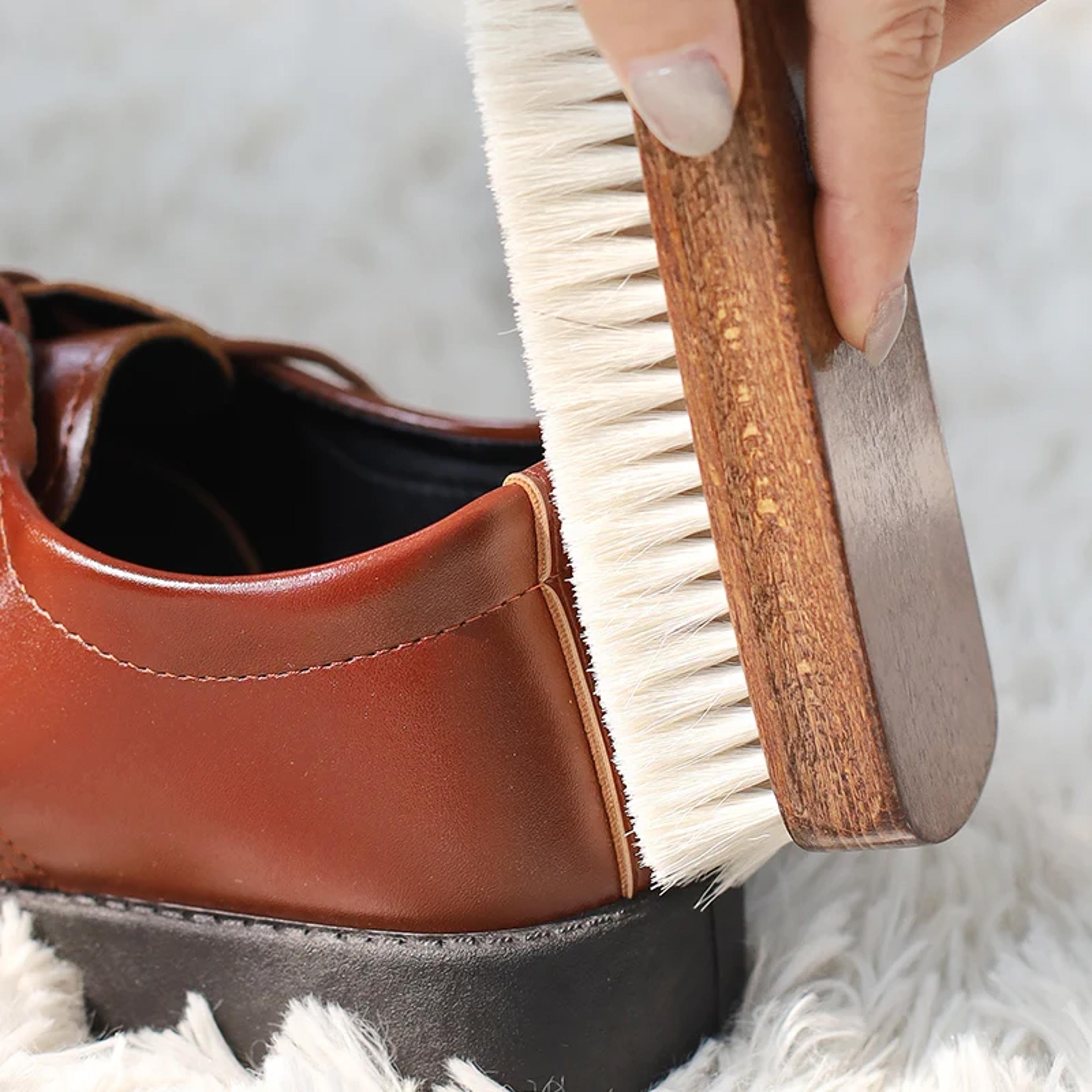 Premium Wooden Handle Shoe Care Brush For Leather  Boots 3