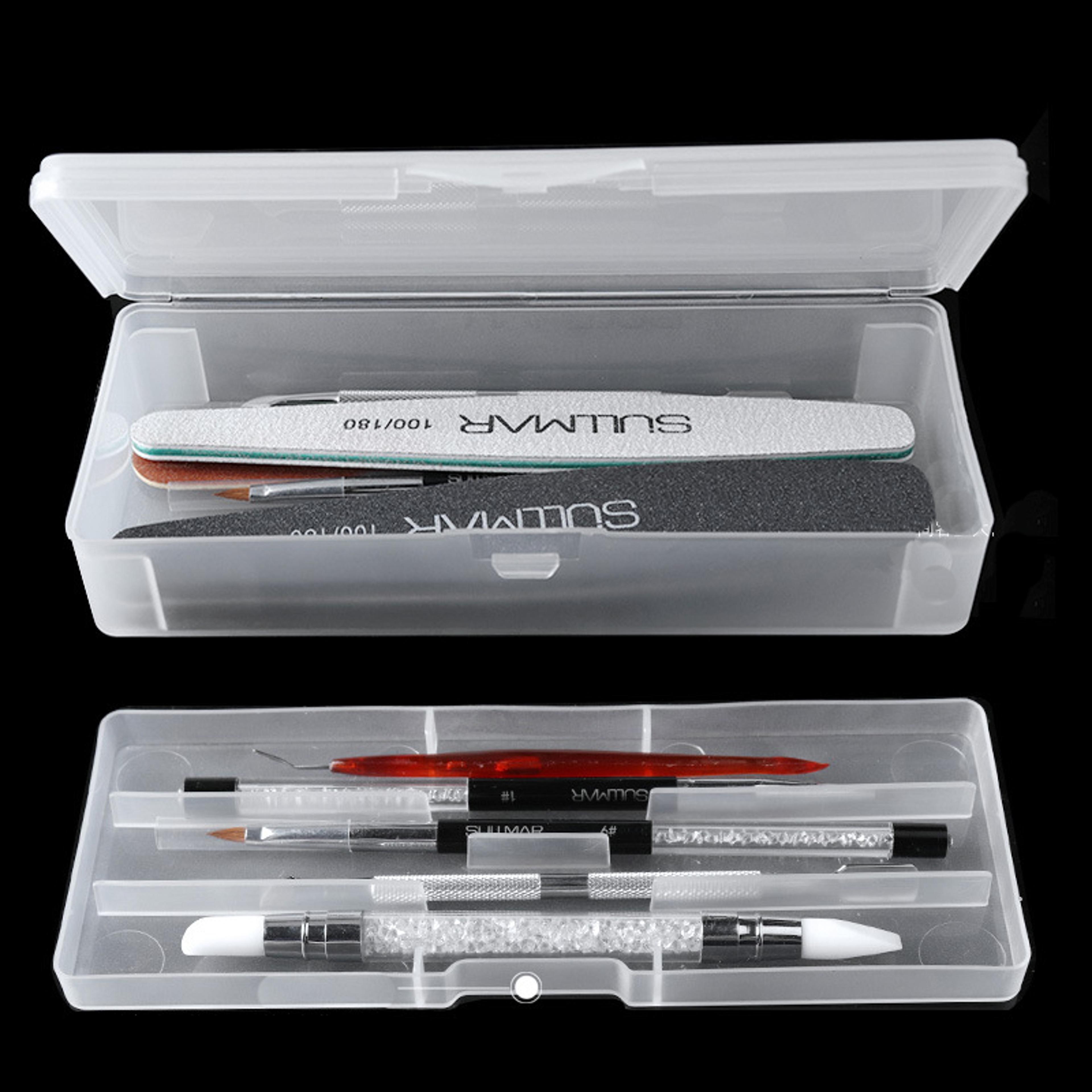 double layer nail tool organizer box portable nail art storage box for manicure essentials