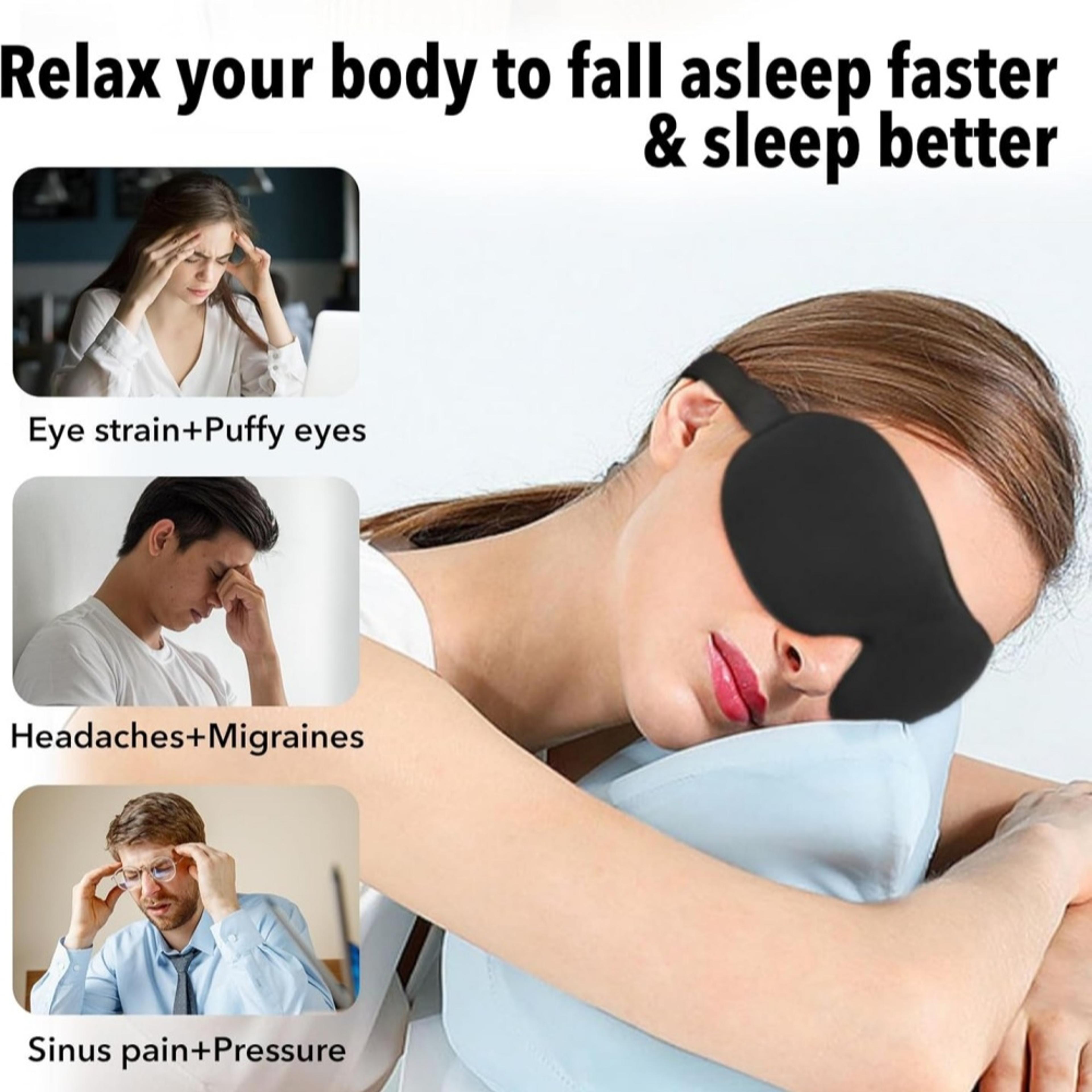3D Memory Foam Sleep Mask Blackout Eye Mask For Travel Naps  Deep Sleep 2