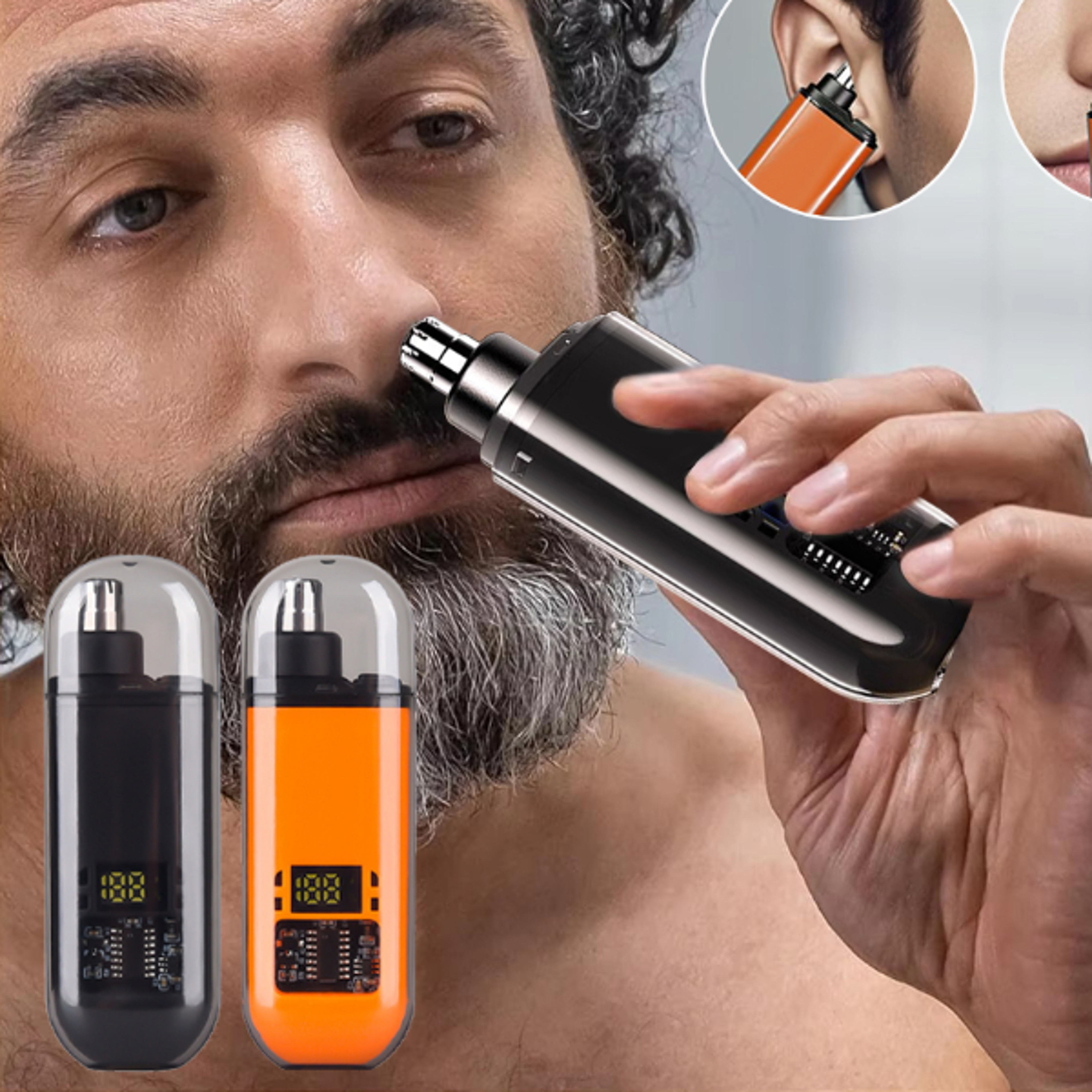 rechargeable nose hair trimmer & eyebrow trimmer portable grooming kit