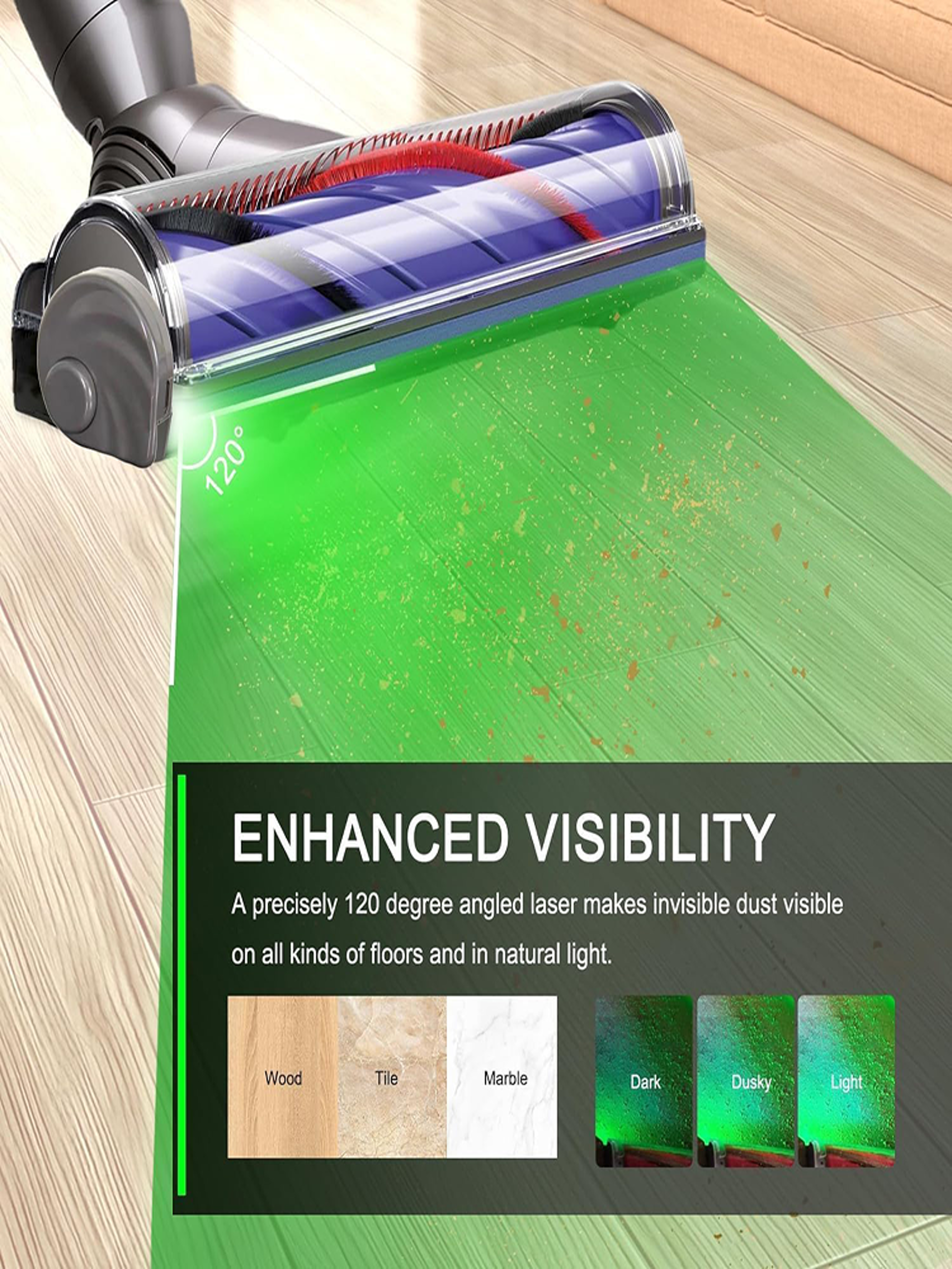 Universal USB Vacuum Laser Dust Display Light Attachment 4