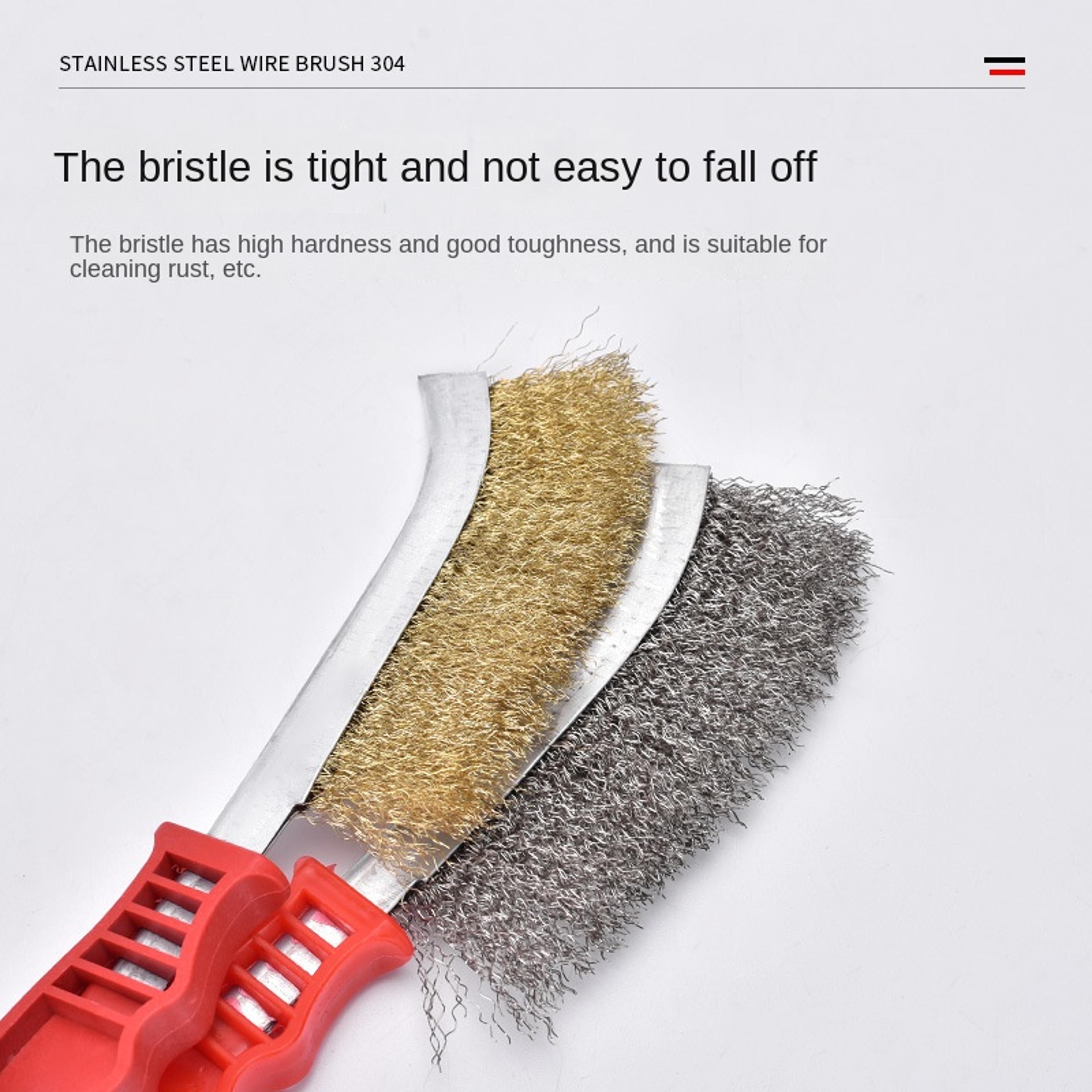 Premium Long Handle Wire Brush Grill Cleaning  Rust Removal Tool Durable Stainless Steel Brush 3